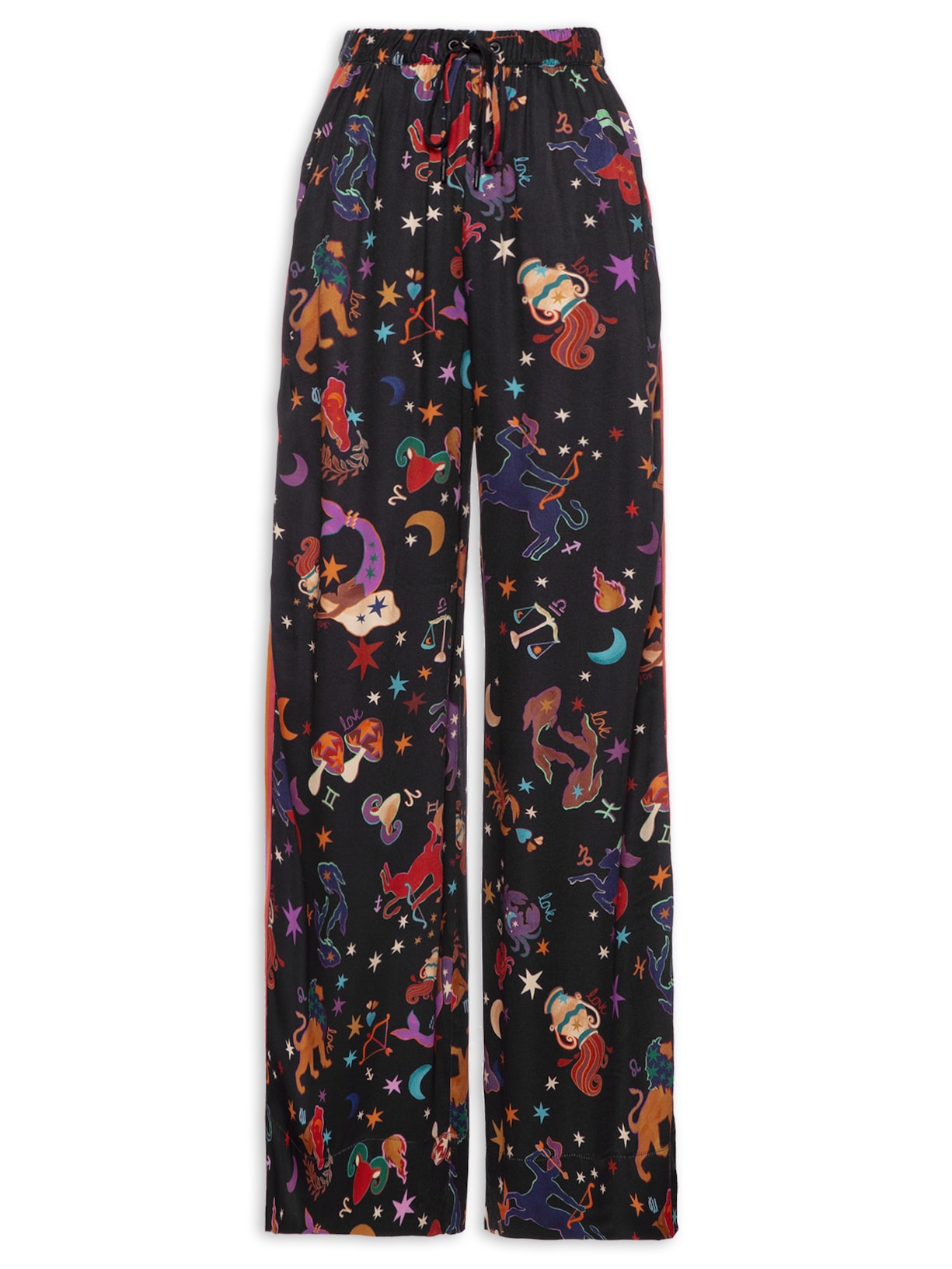 Calça Feminina Estampa Zodíaco - Preto