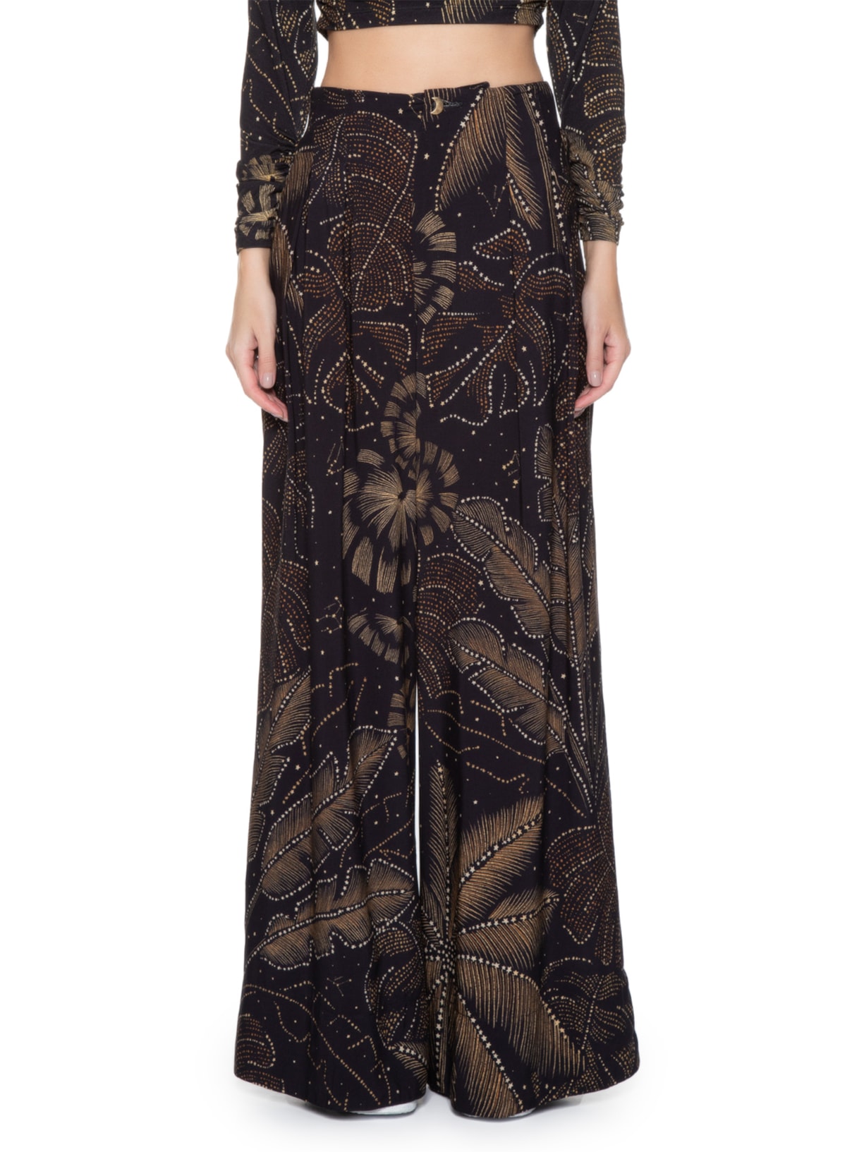 Calça Feminina Estrelada Preto Farm