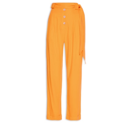 Calça Feminina Faixa Botões - Laranja