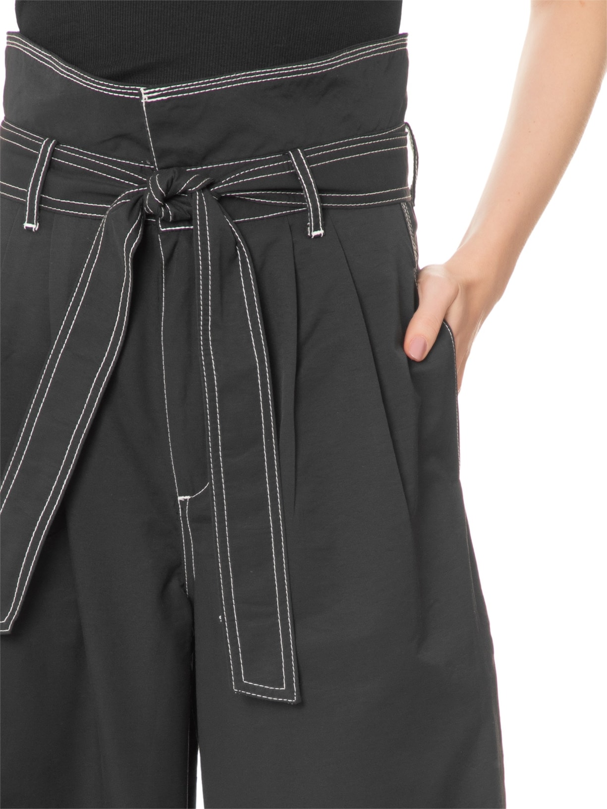 Calça Feminina Faixa Pesponto Preto Farm