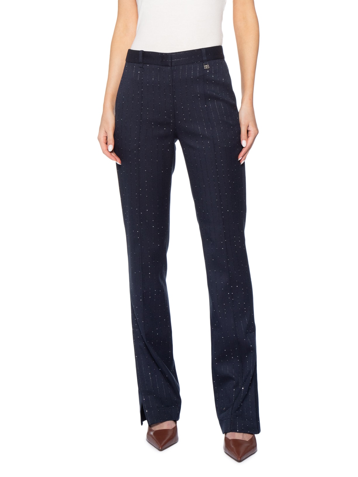 Calça Feminina Fenda Helena Azul Bo.bô + Helena Barbero