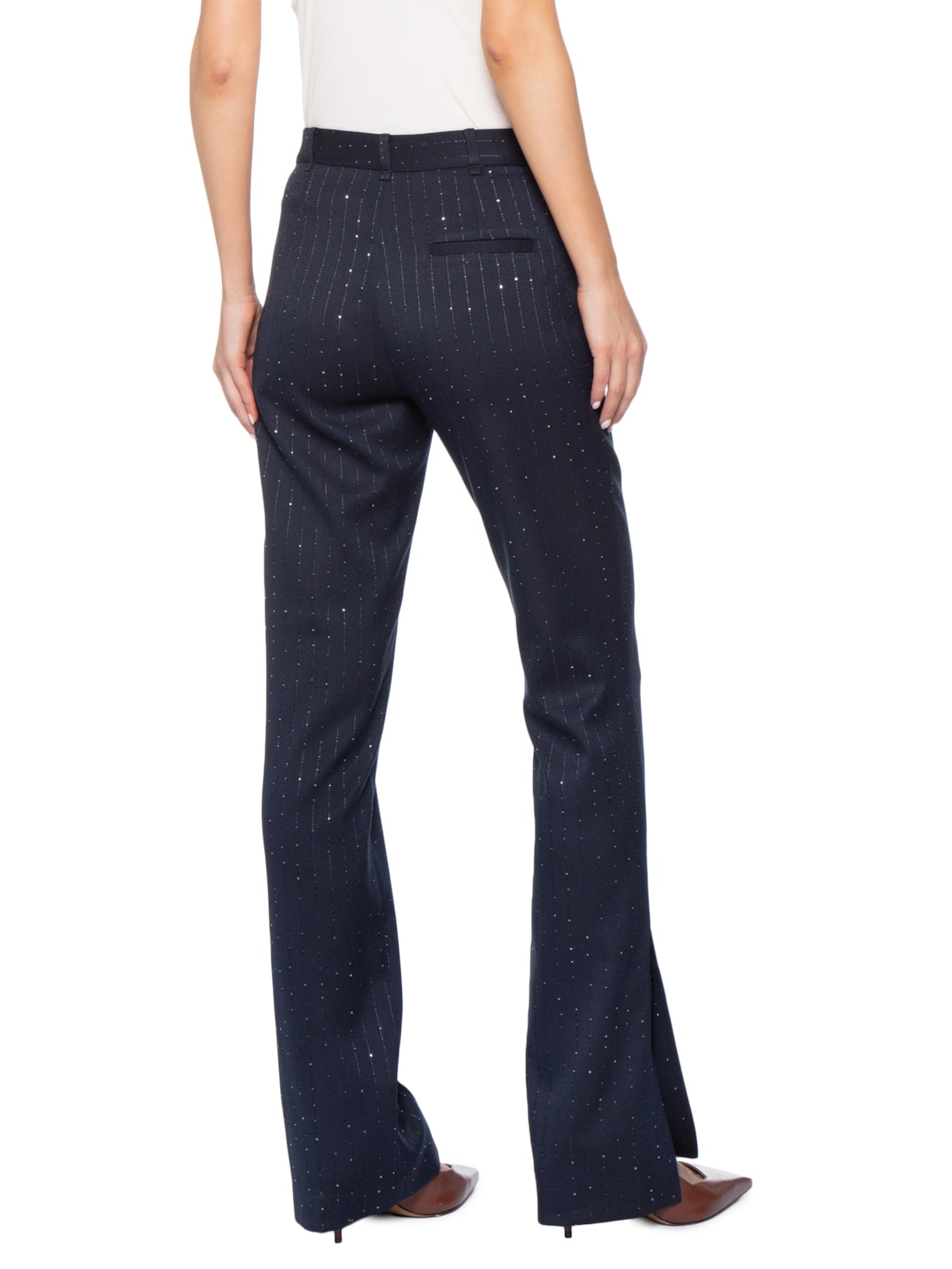 Calça Feminina Fenda Helena Azul Bo.bô + Helena Barbero