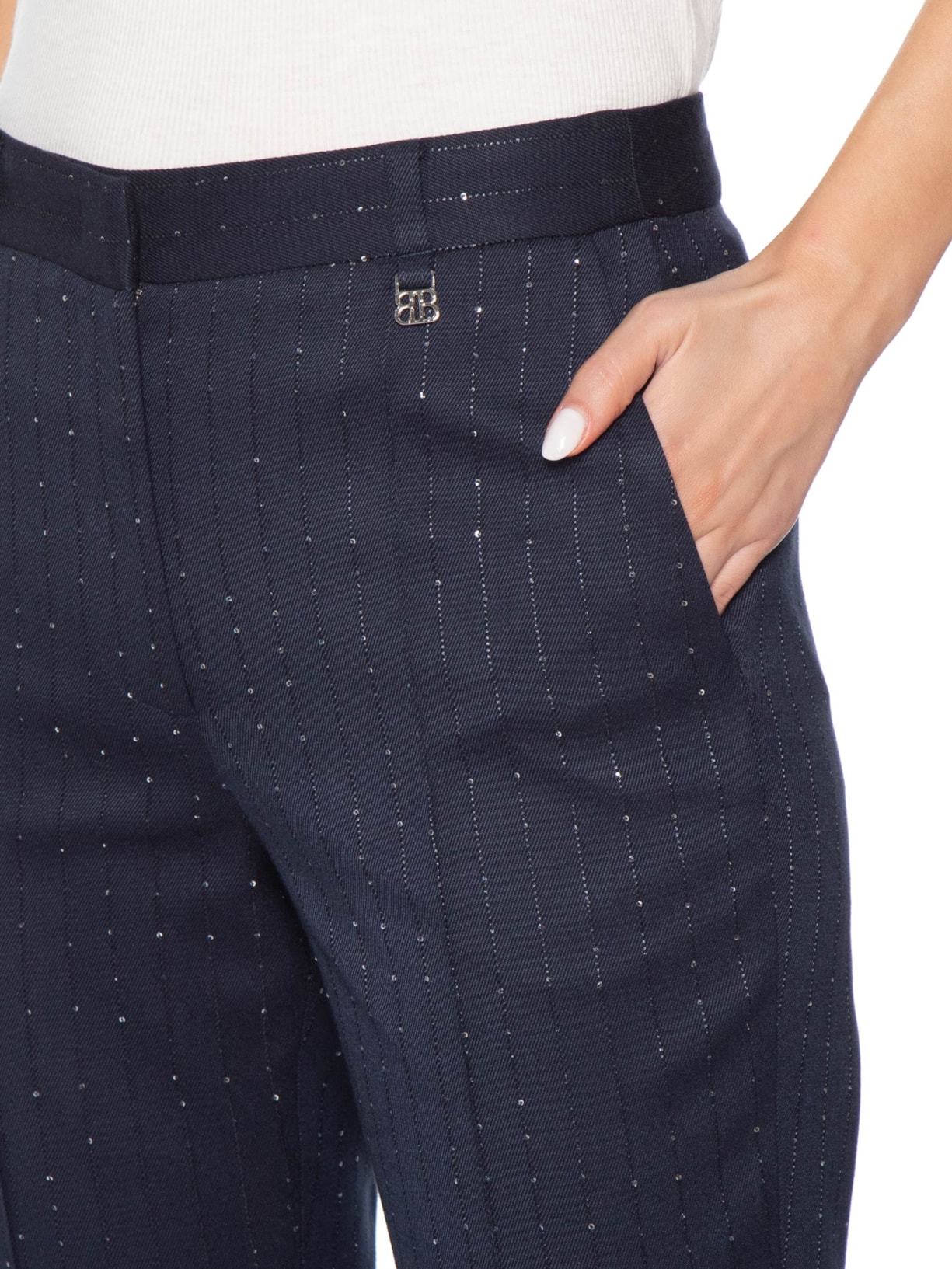 Calça Feminina Fenda Helena Azul Bo.bô + Helena Barbero