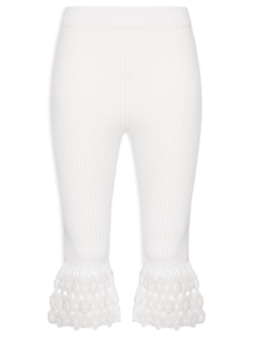 Calça Feminina Fine Cotton Rib Crochet - Off White
