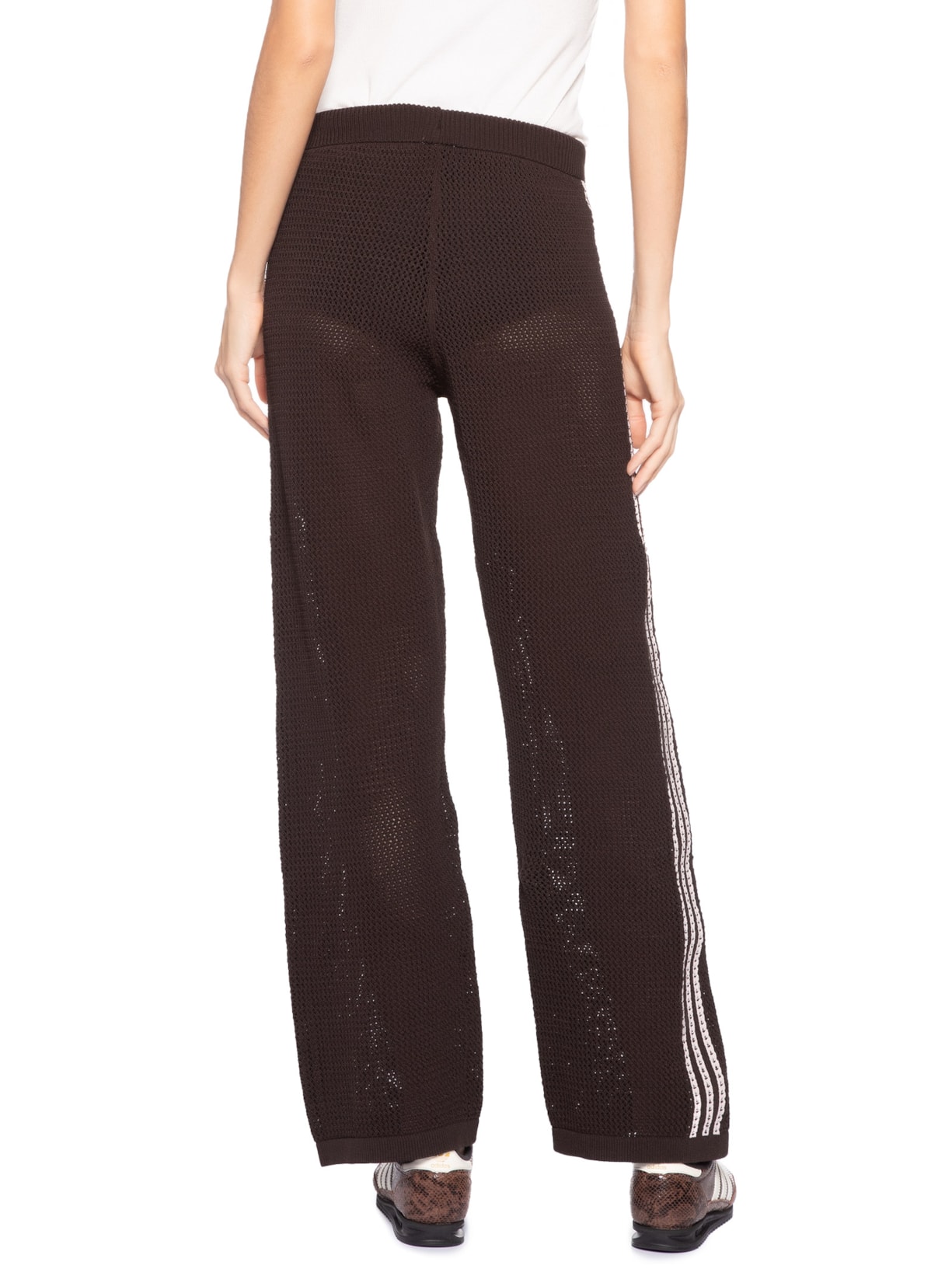 Calça Feminina Firebird Crochet Marrom Adidas Originals