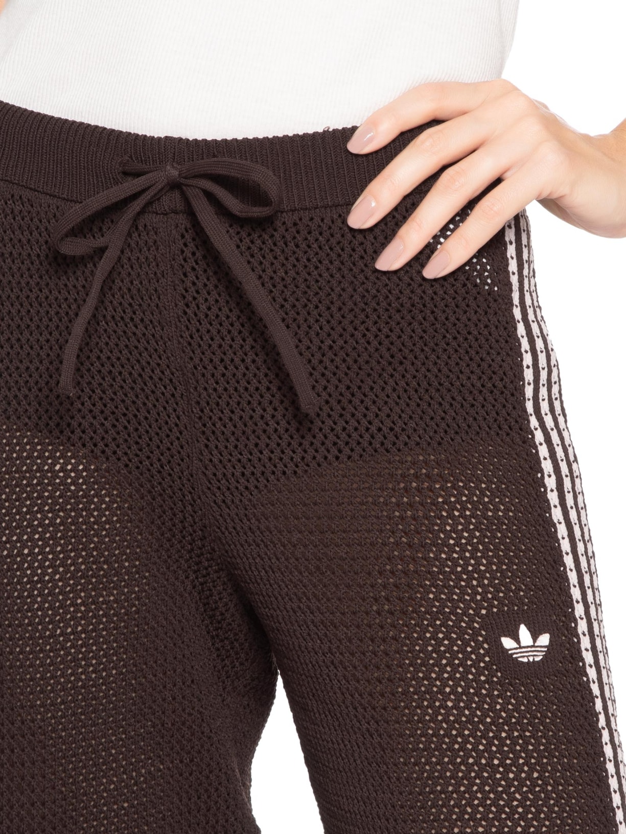 Calça Feminina Firebird Crochet Marrom Adidas Originals