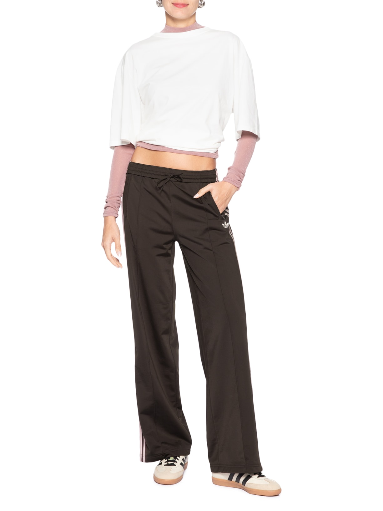 Calça Feminina Firebird Loose Tp Marrom Adidas Originals