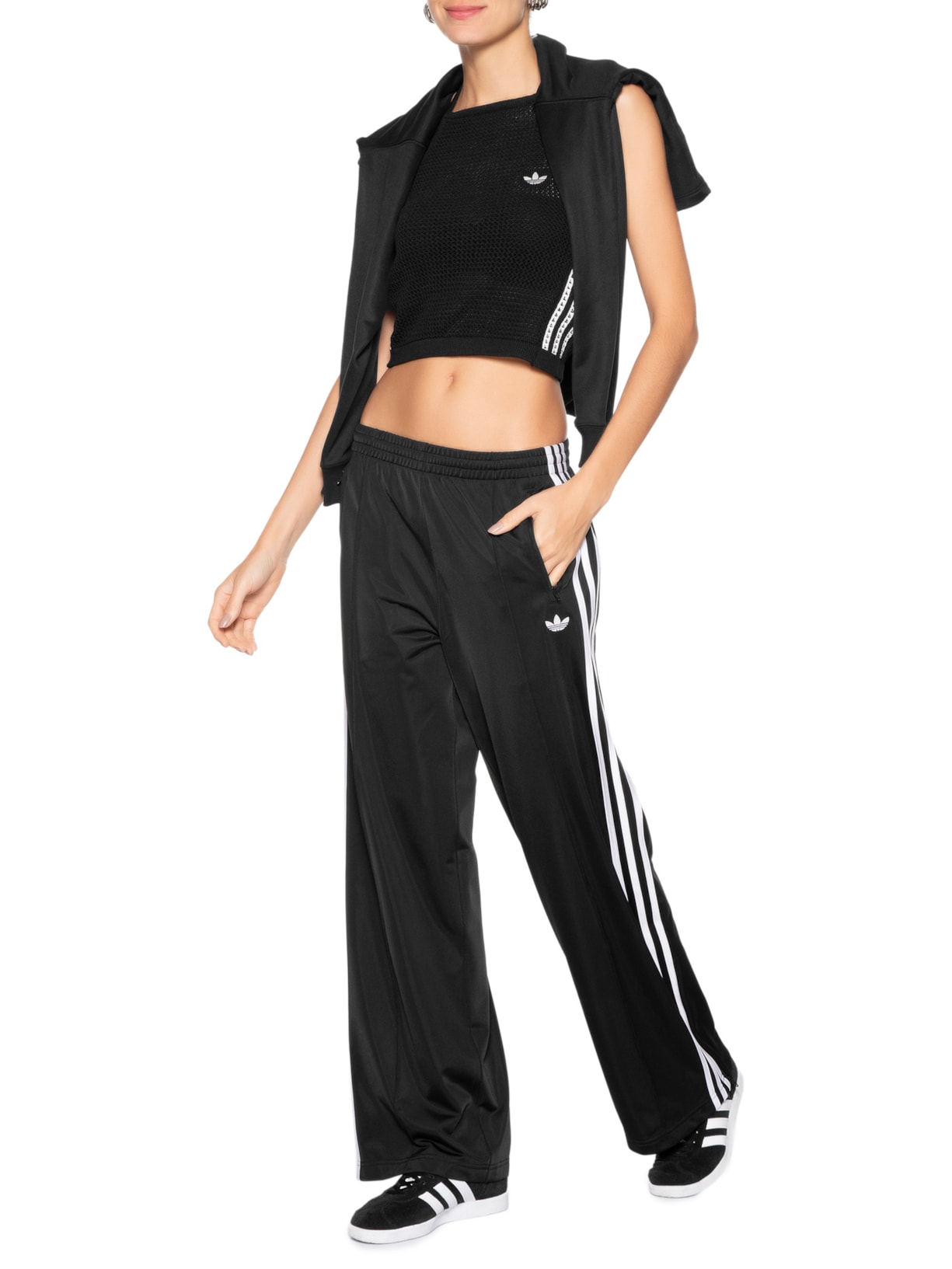 Calça Feminina Firebird Loose Track Tb Preto Adidas Originals