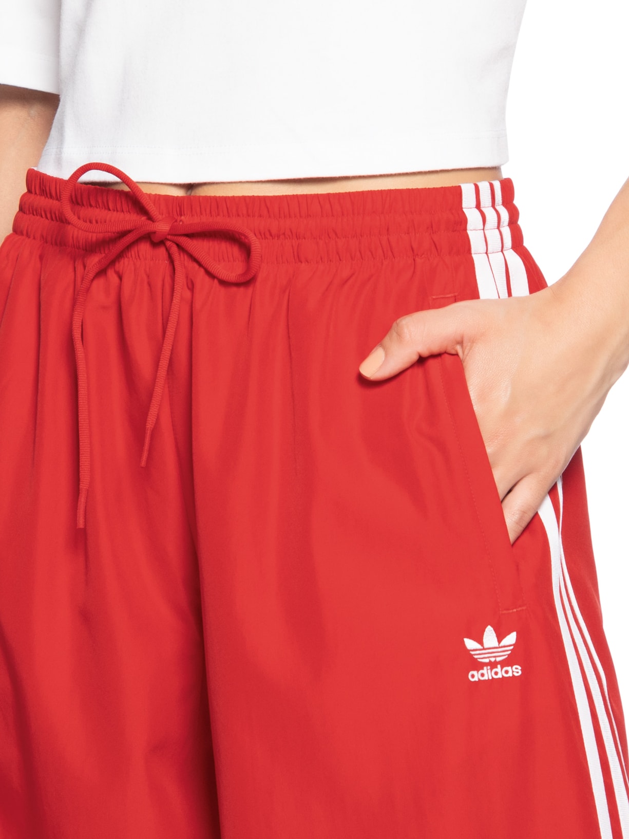 Calça Feminina Firebird Oversized Tp Vermelho Adidas Originals