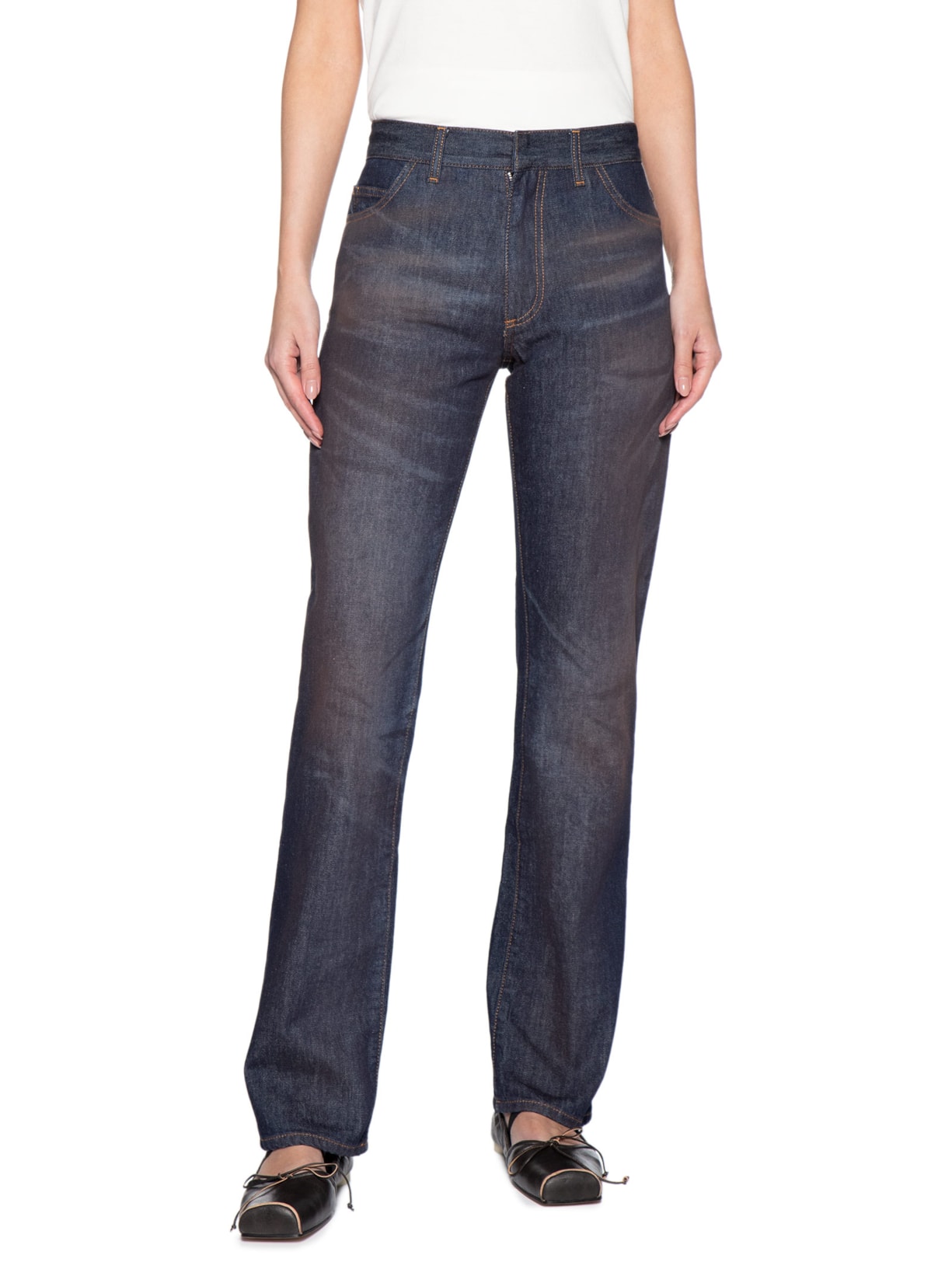 Calça Feminina Five Pockets Straight Leg– Azul Mm6 Maison Margiela