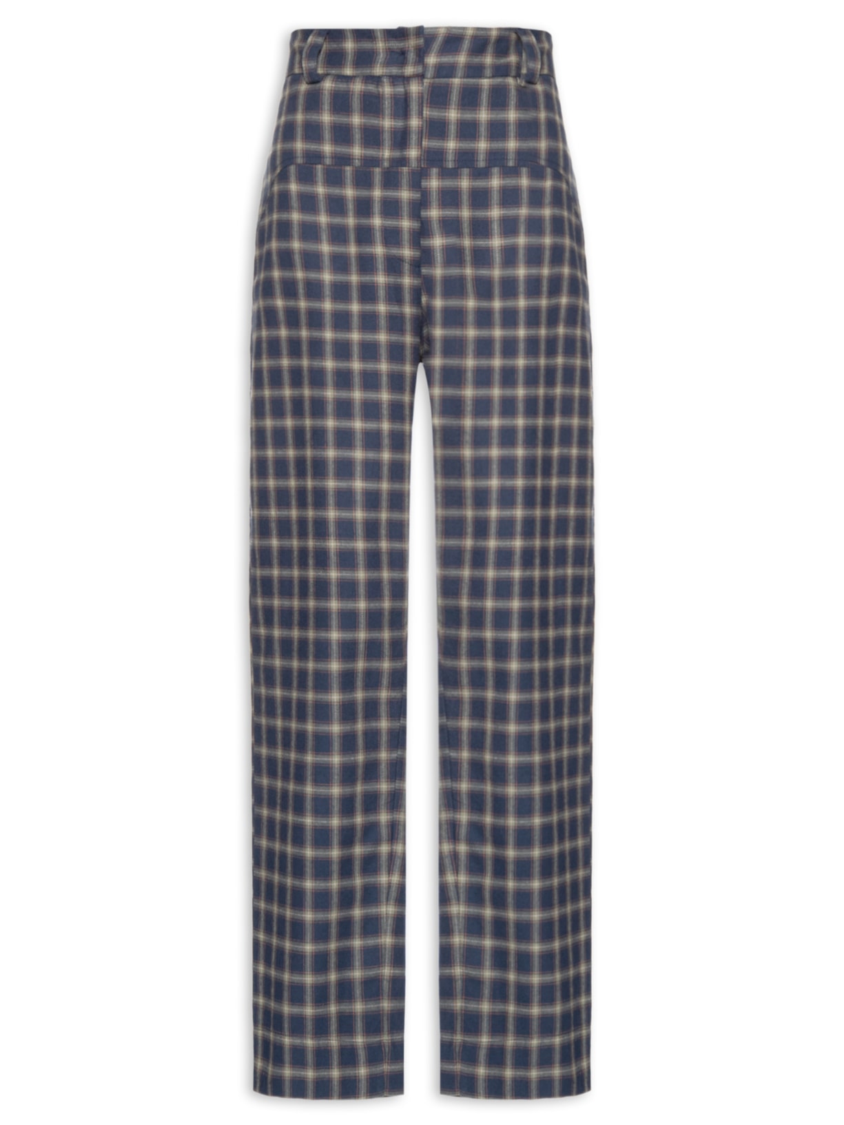 Calça Feminina Flanela Xadrez Azul Animale Jeans