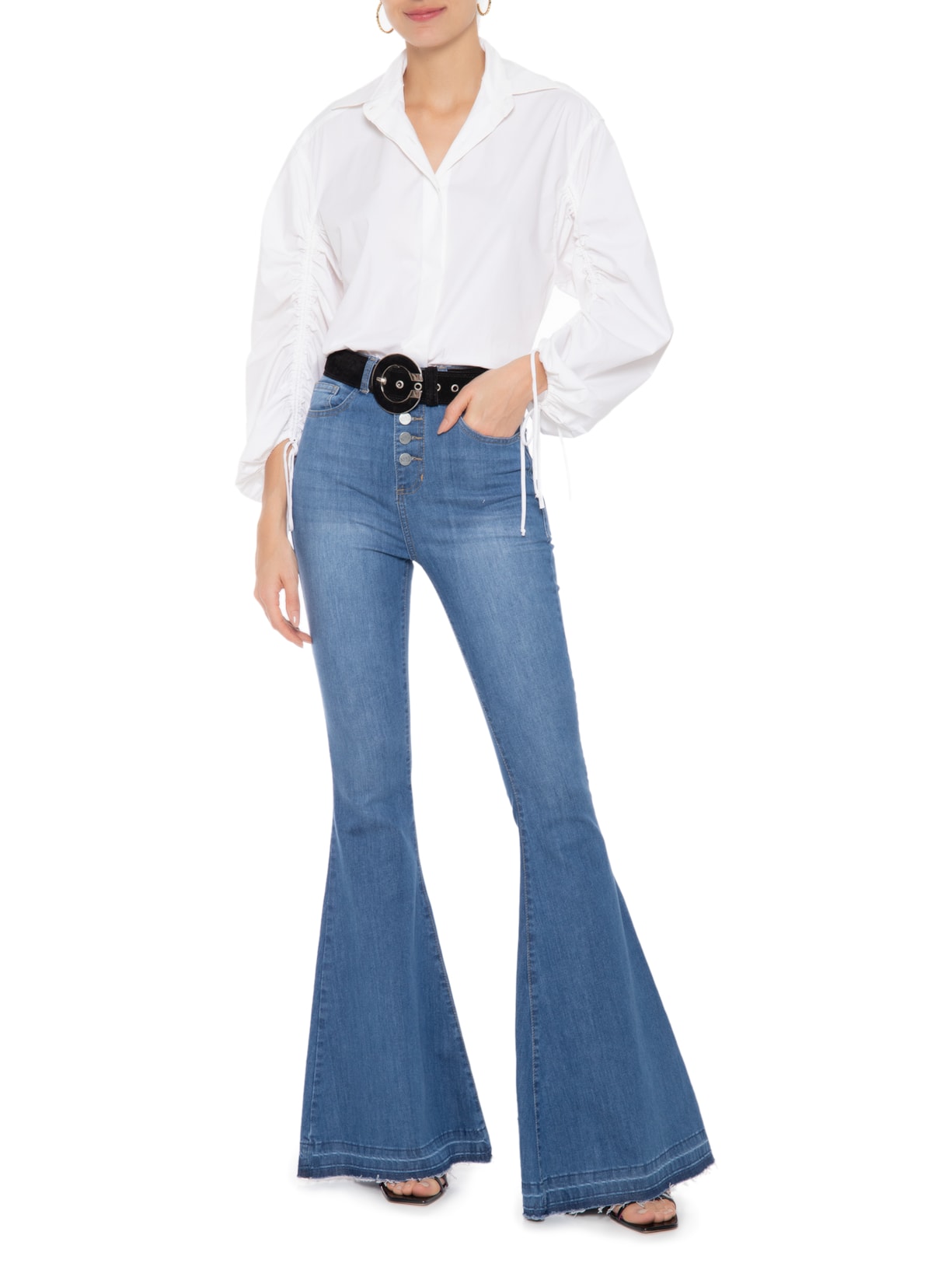 Calça Feminina Flare 5 Botões Jeans Azul N.y.b.d.