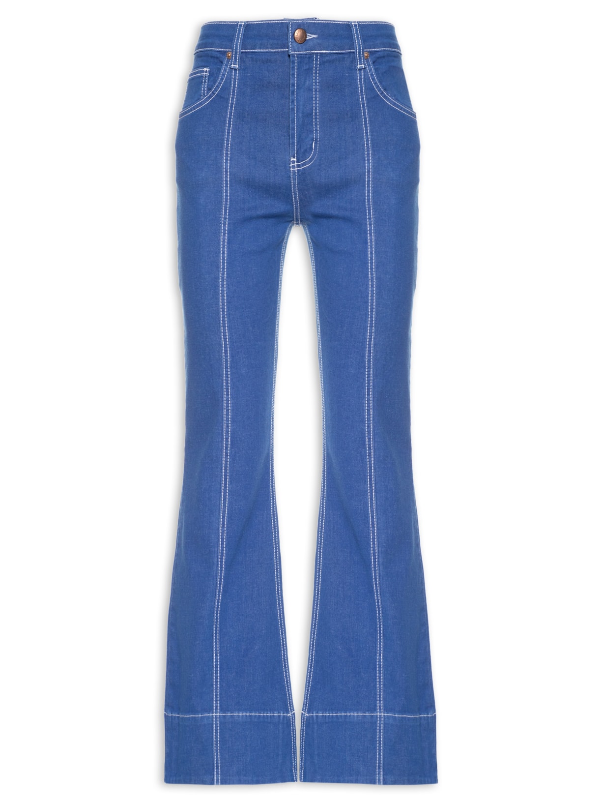 Calça Feminina Flare Alta - Azul