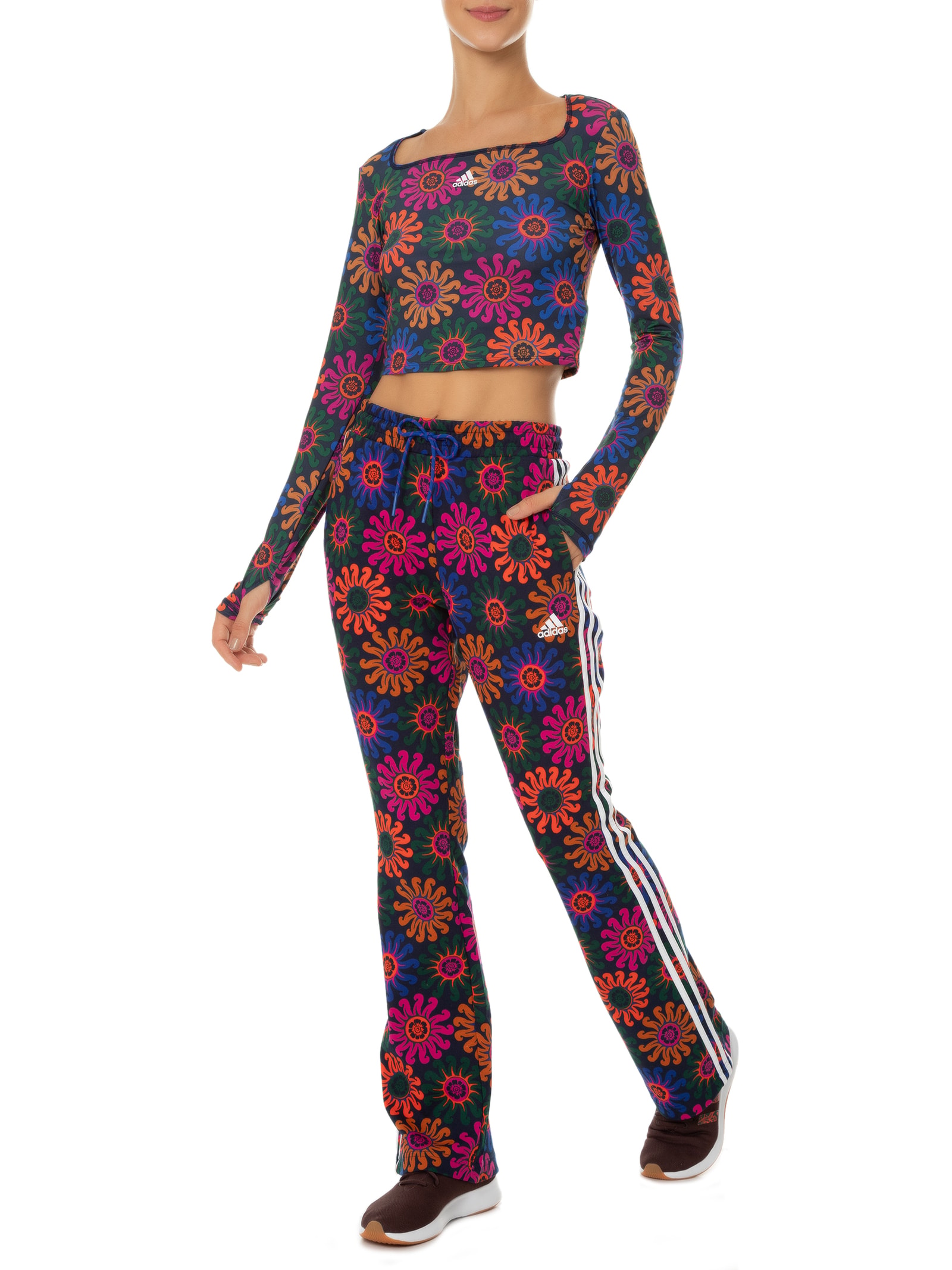 Calça Feminina Flare - Adidas + Farm - Azul