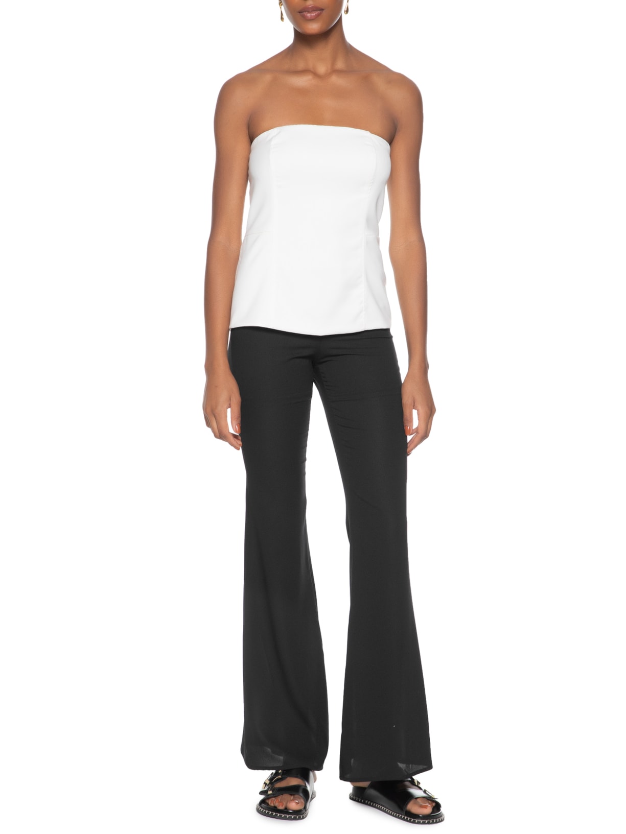 Calça Feminina Flare Básica Preto Basiq