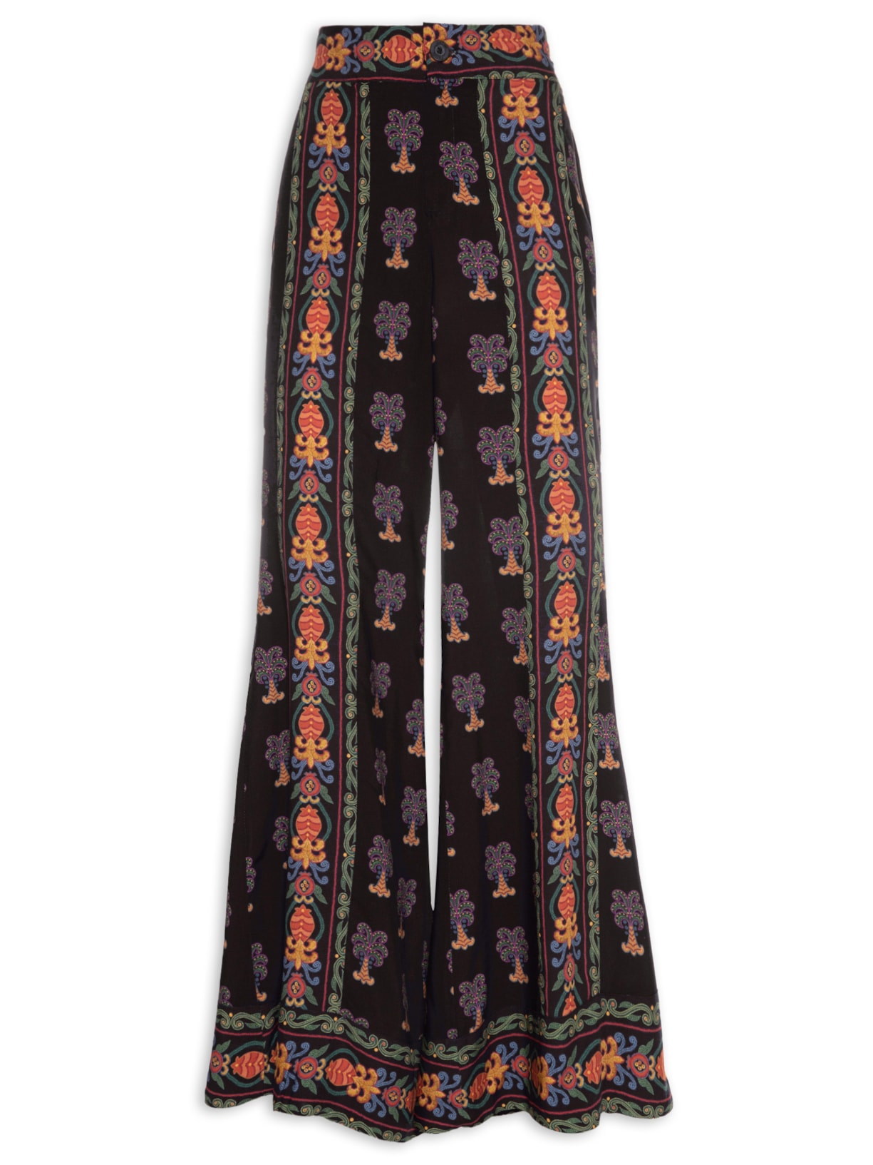 Calça Feminina Flare Beleza Tropical - Preto