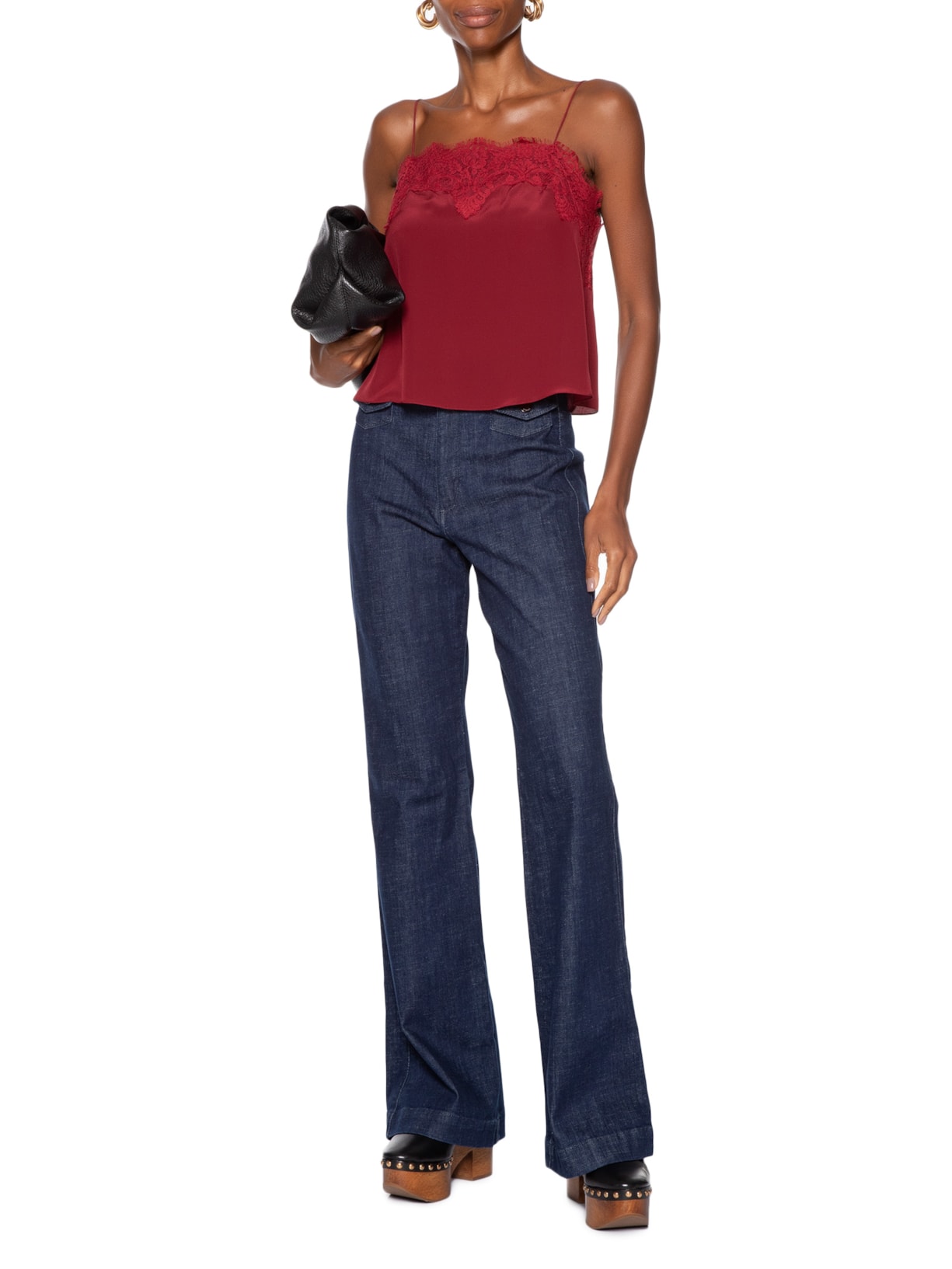 Calça Feminina Flare Cintura Alta Azul Animale