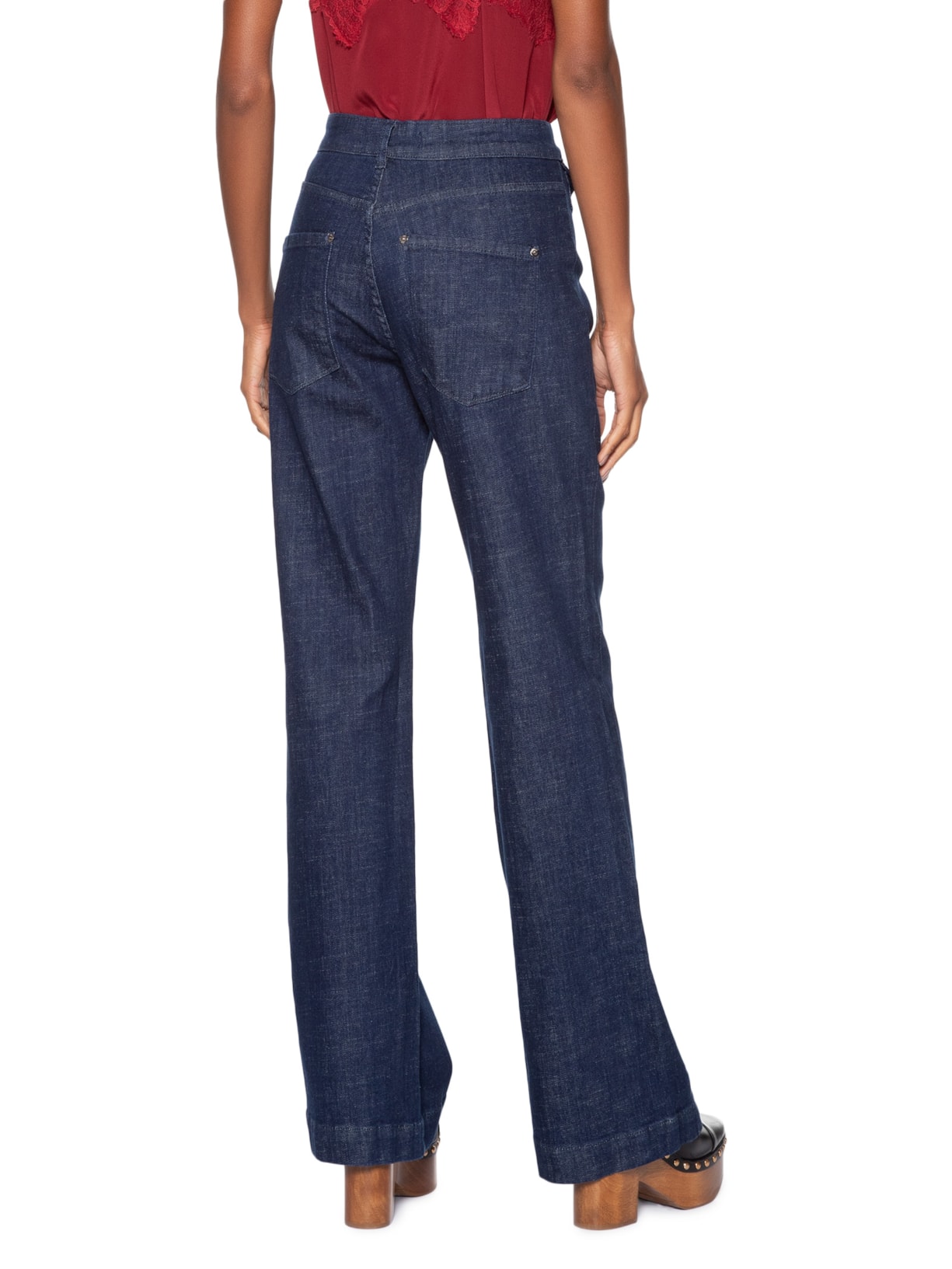 Calça Feminina Flare Cintura Alta Azul Animale
