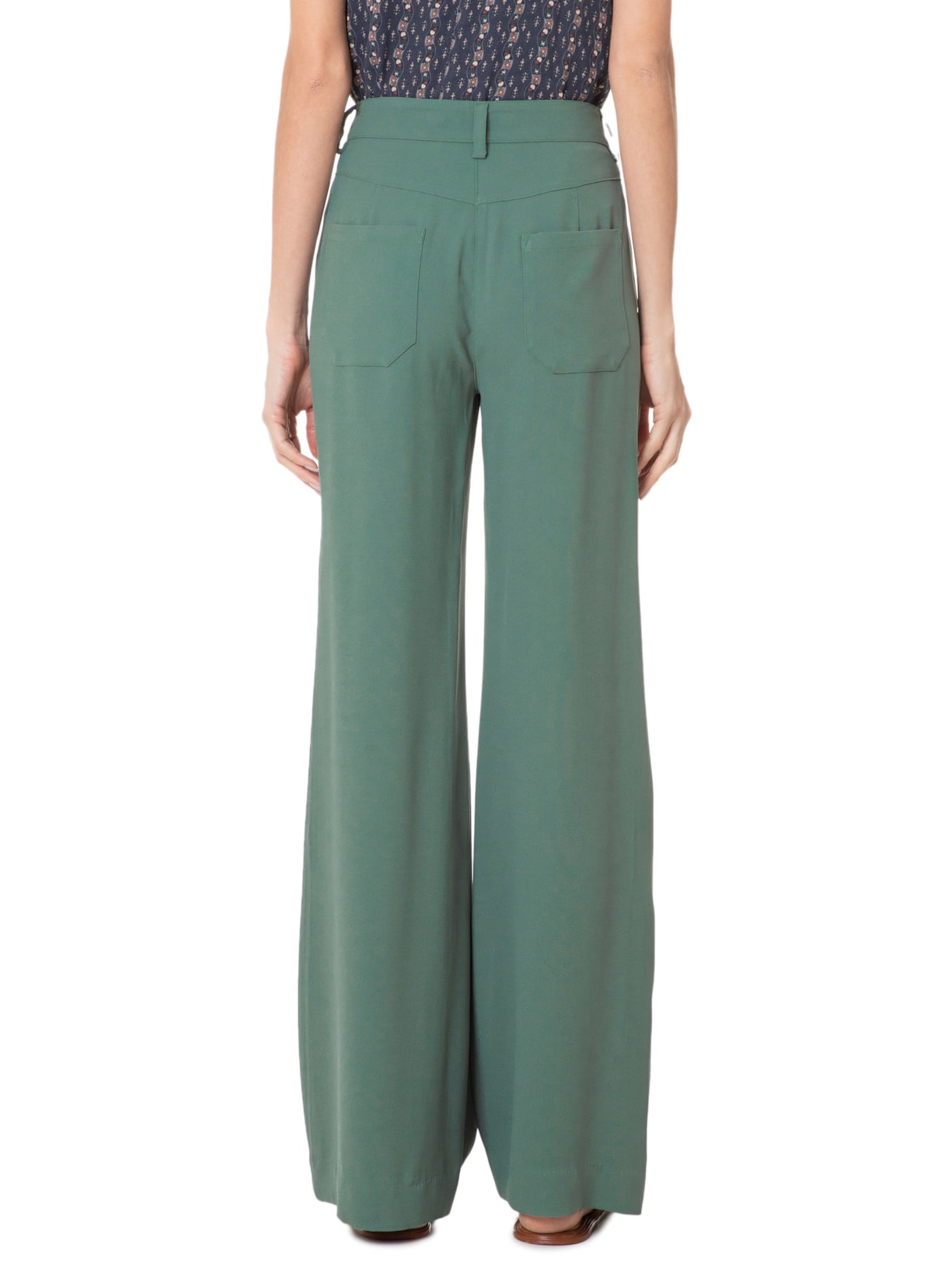 Calça Feminina Flare Crepe Verde Maria Filó
