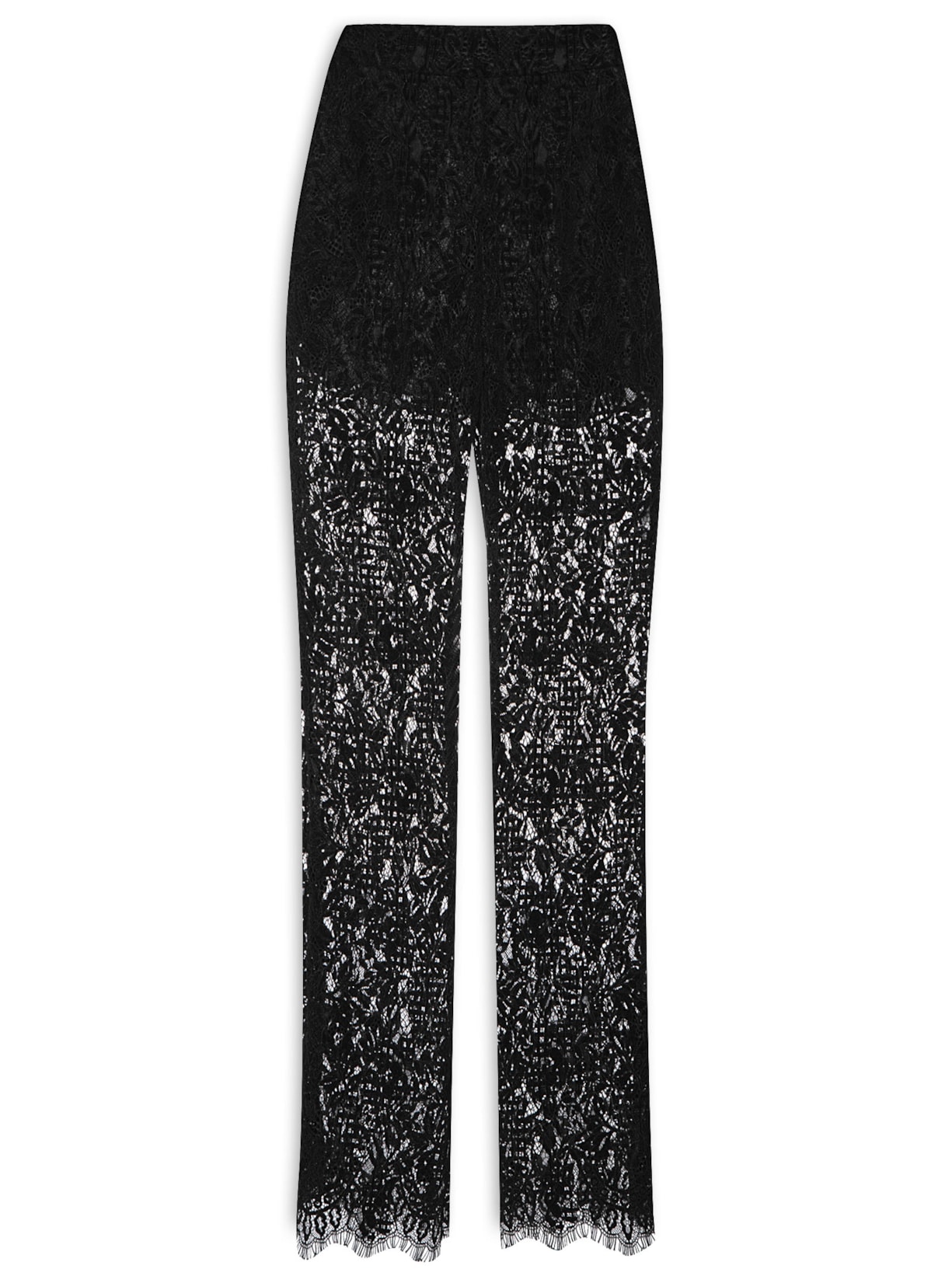 Calça Feminina Flare De Renda Preta - Preto