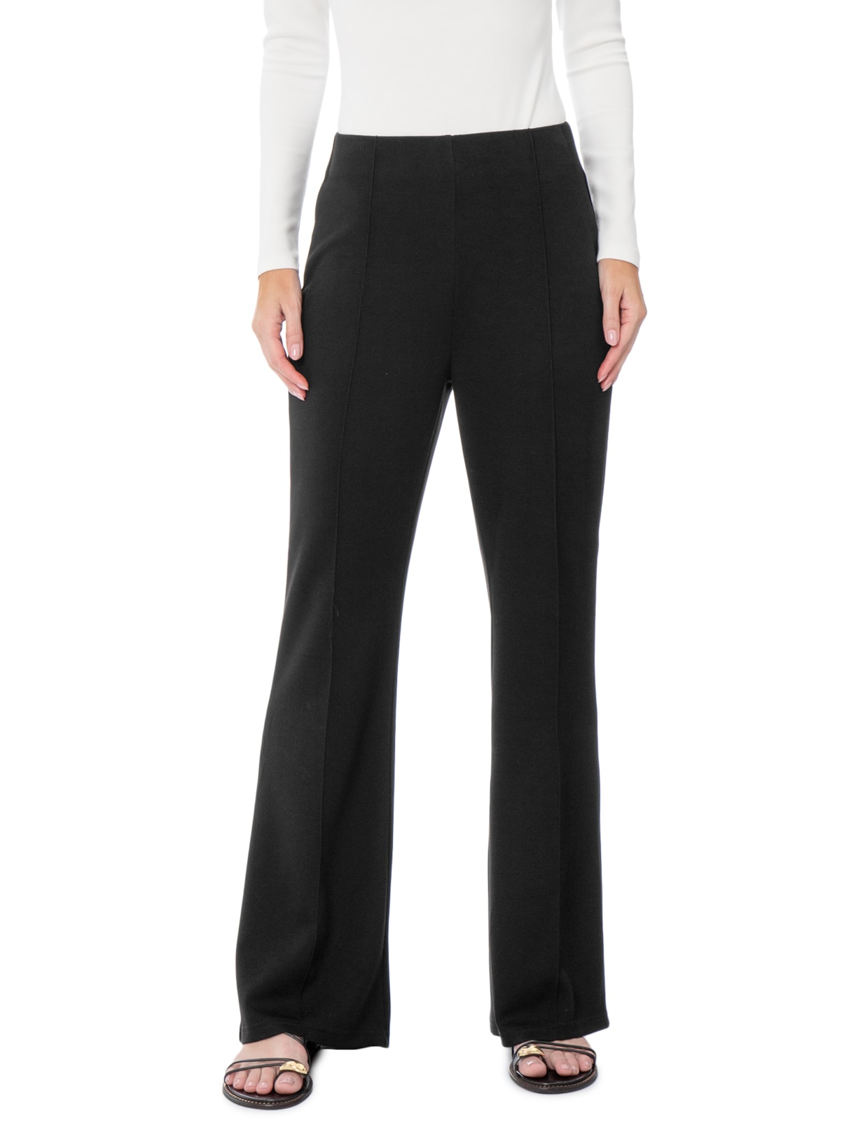 Calça Feminina Flare em Malha Preto Basiq