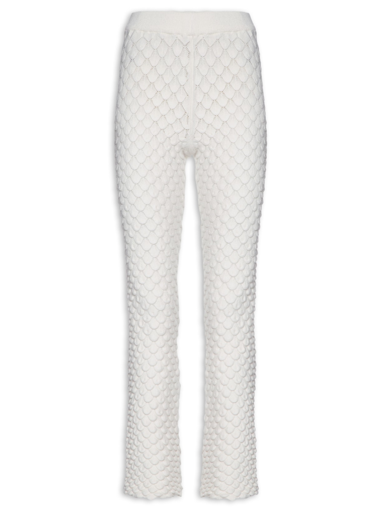 Calça Feminina Flare Escamas - Branco