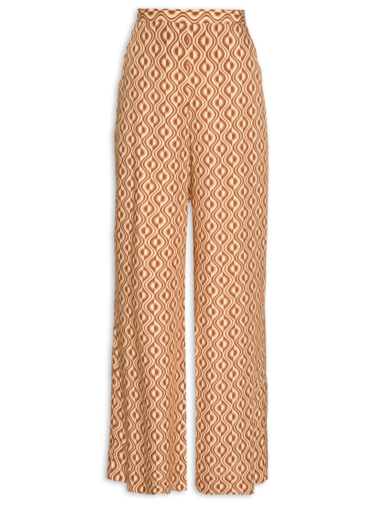 Calça Feminina Flare Estampa Itacoa - Marrom