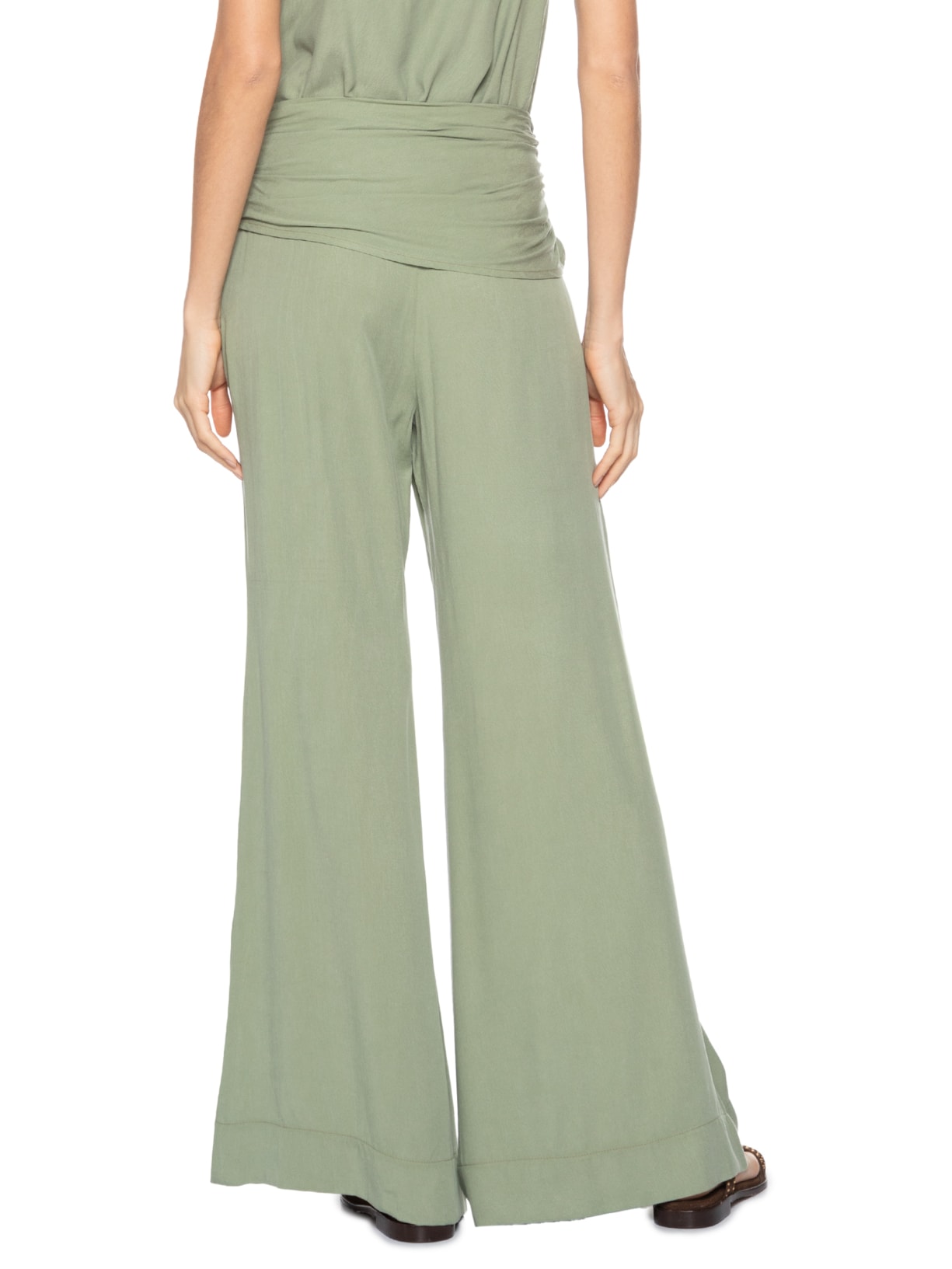 Calça Feminina Flare Fivela Verde Maria Filó