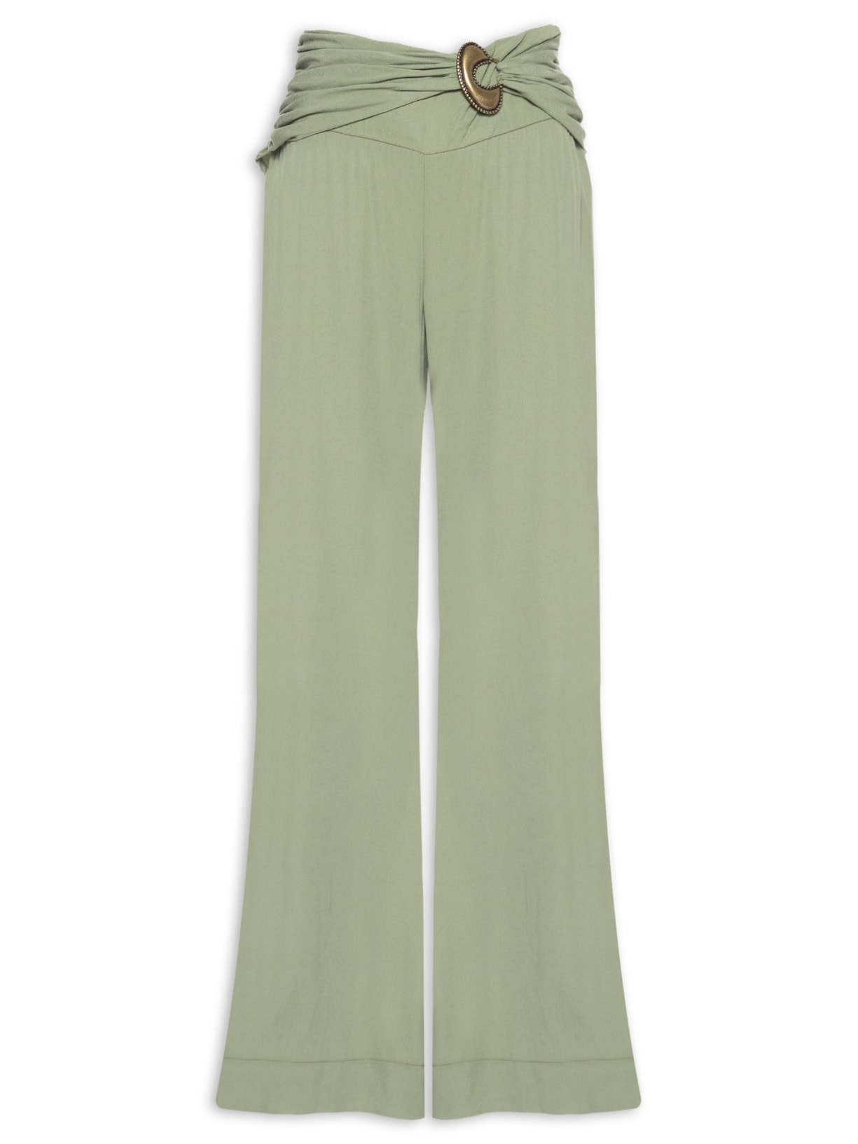 Calça Feminina Flare Fivela Verde Maria Filó