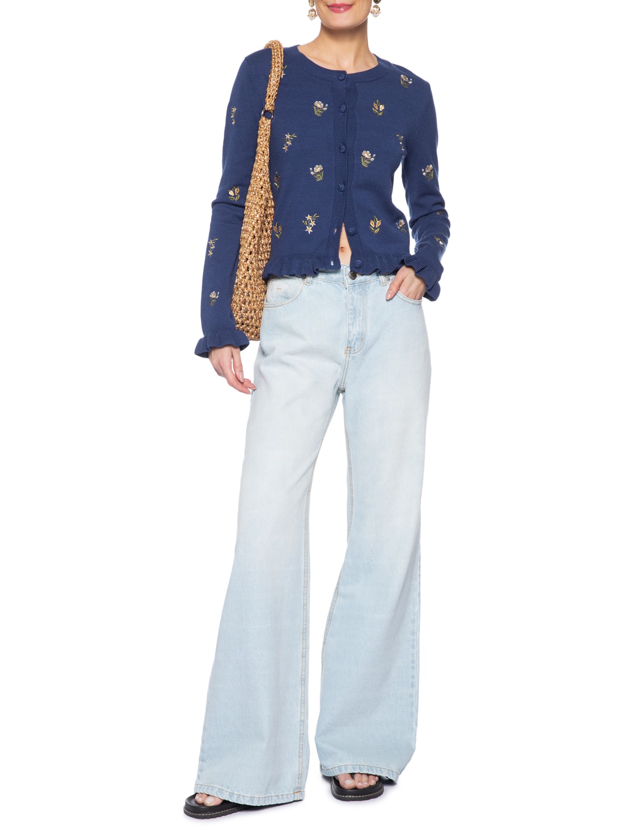 Calça Feminina Flare Jeans – Azul Farm