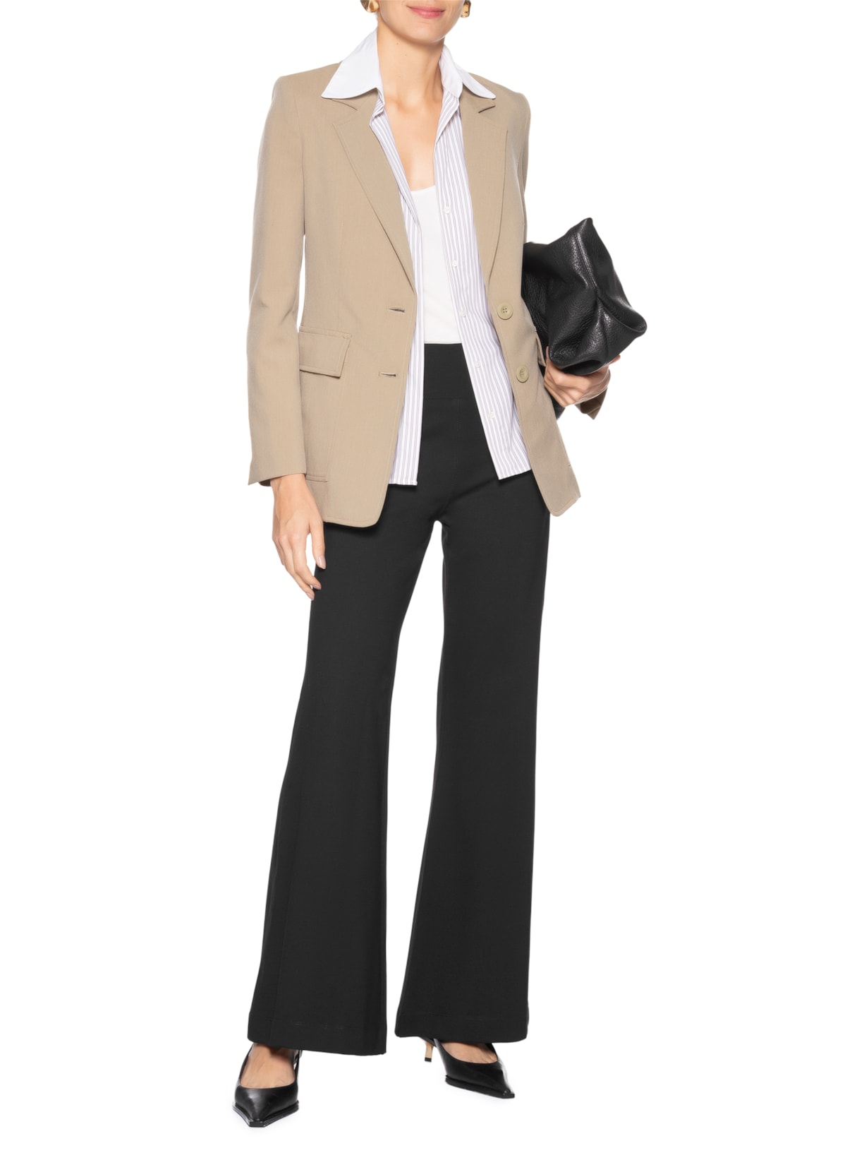 Calça Feminina Flare Malha Estruturada Preto Animale