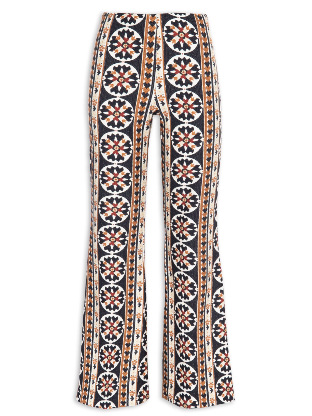 Calça Feminina Flare Mandala Coração - Preto