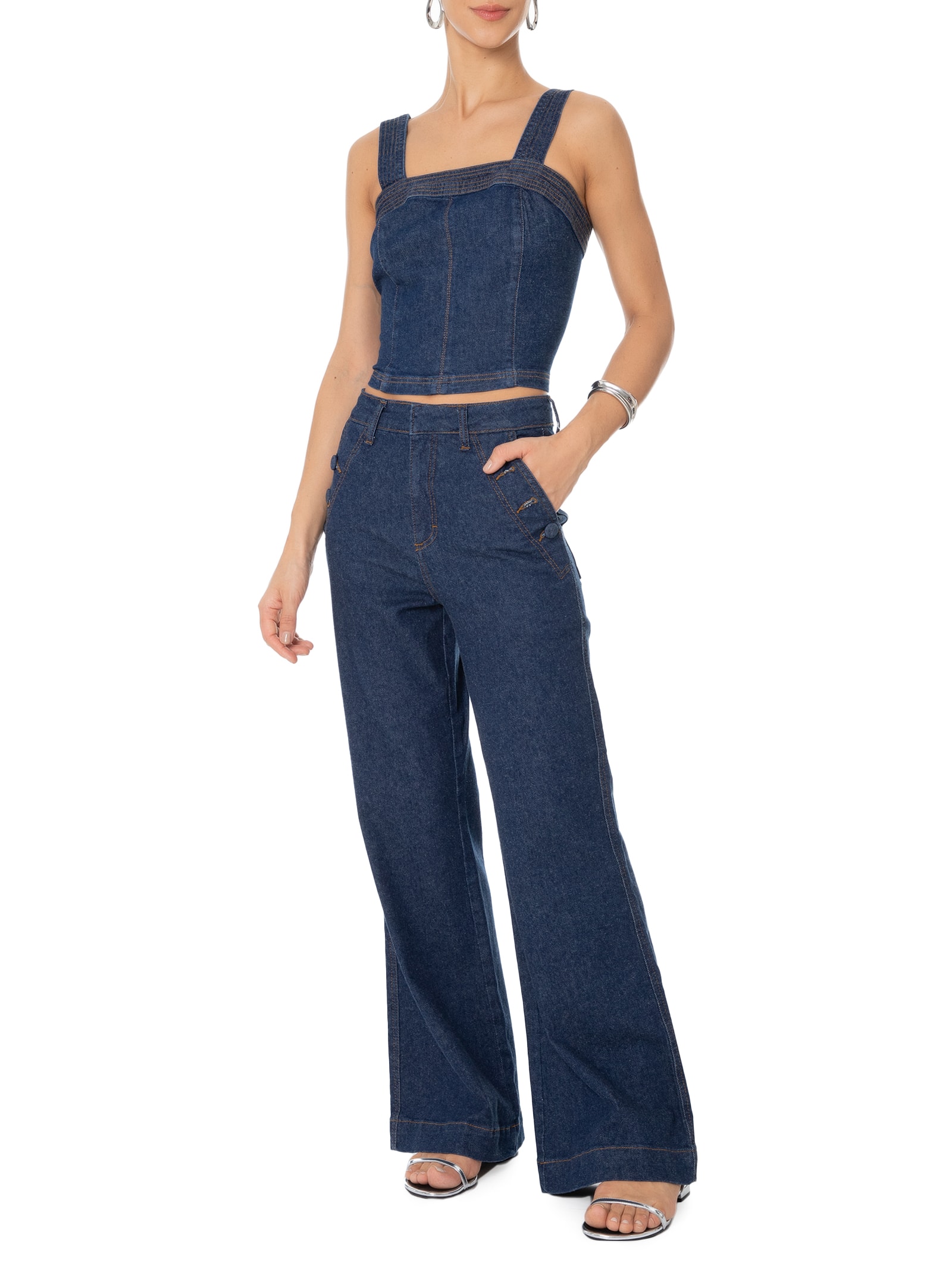 Calça Feminina Flare Mary - Le Lis - Azul