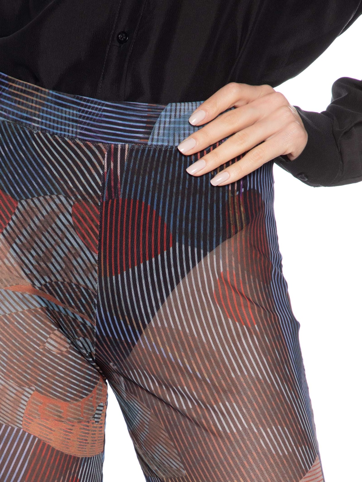 Calça Feminina Flare Tule Folhagem Azul Animale