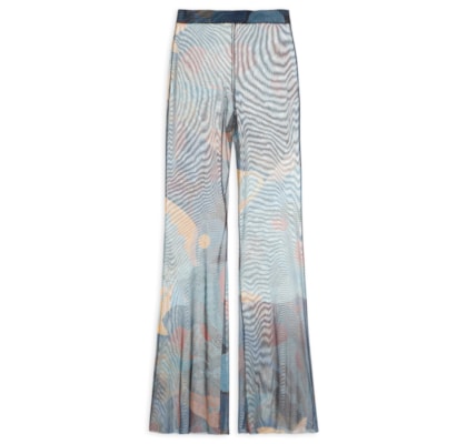 Calça Feminina Flare Tule Folhagem - Azul