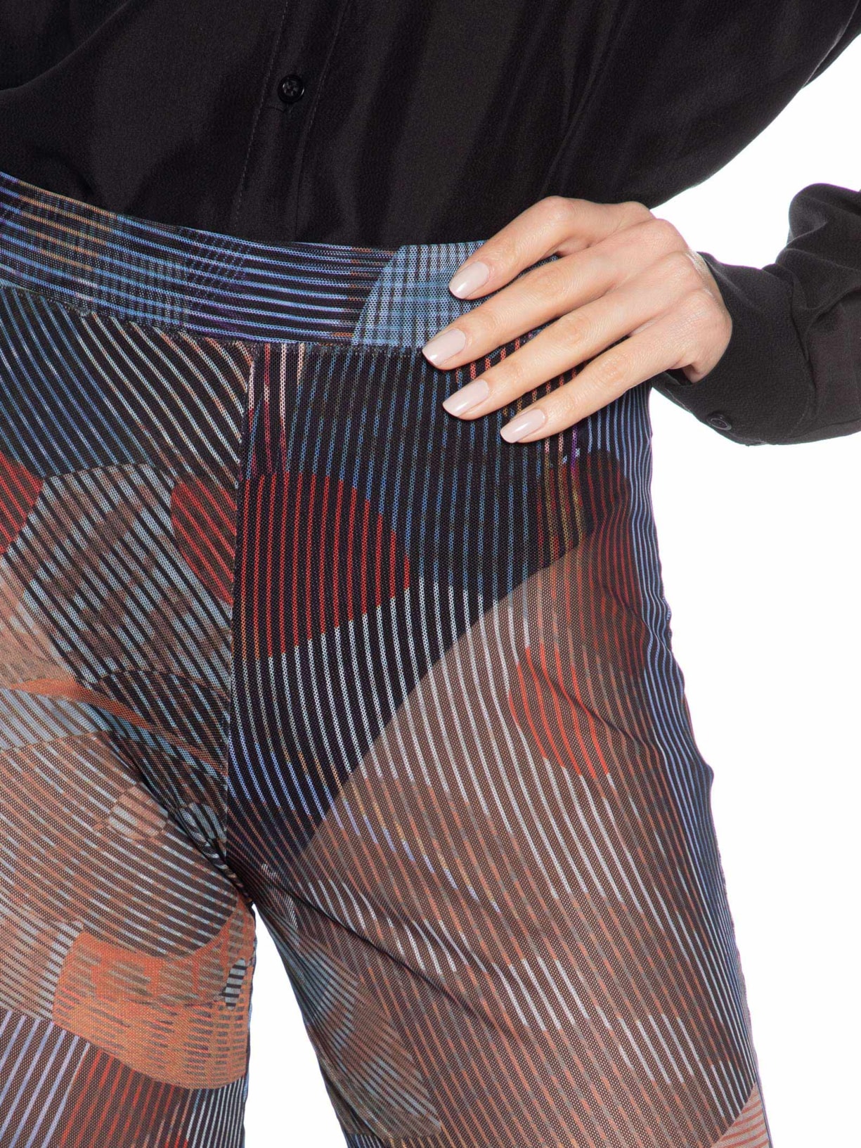 Calça Feminina Flare Tule Folhagem Azul Animale
