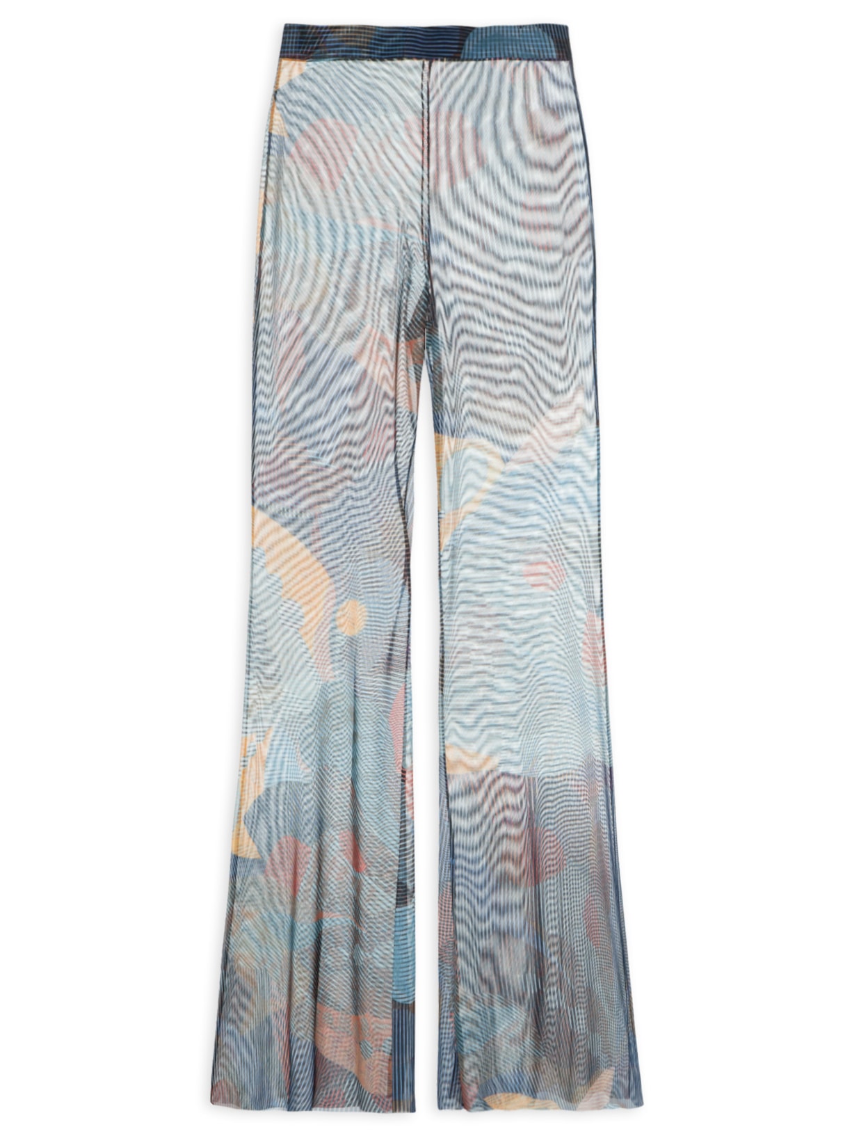 Calça Feminina Flare Tule Folhagem - Azul