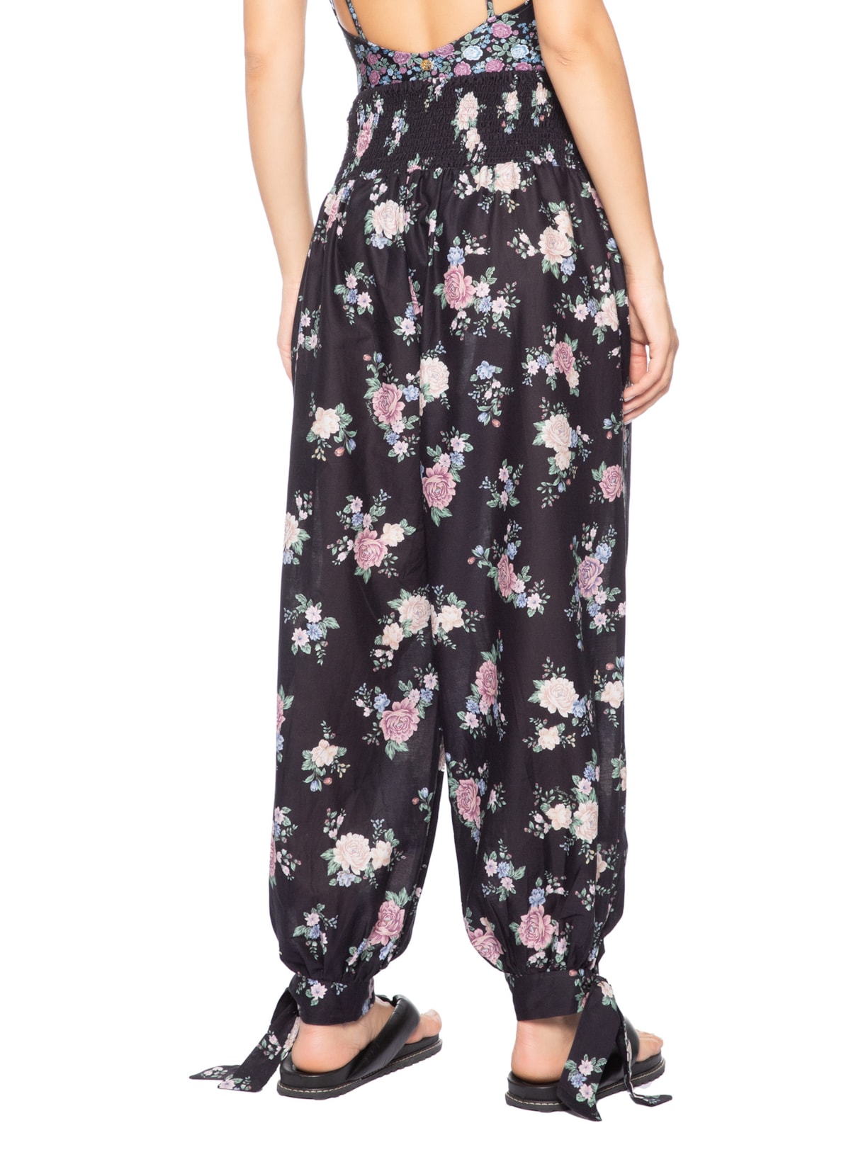 Calça Feminina Floral Romance – Preto Farm Praia