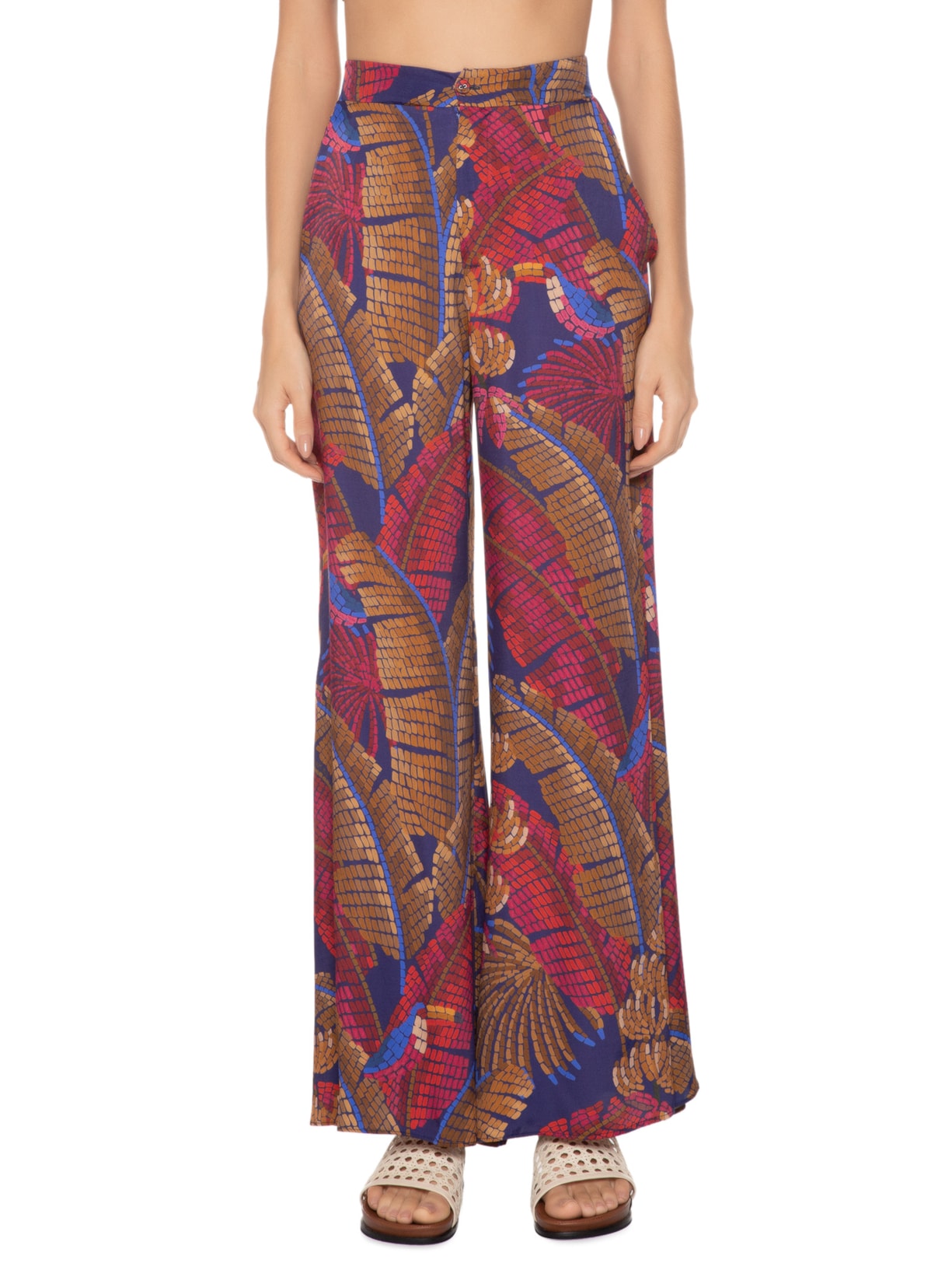 Calça Feminina Floresta Mosaico Azul Farm