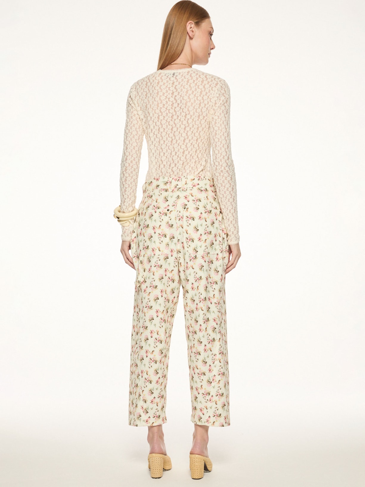 Calça Feminina  Flowers V27 Off White Mixed