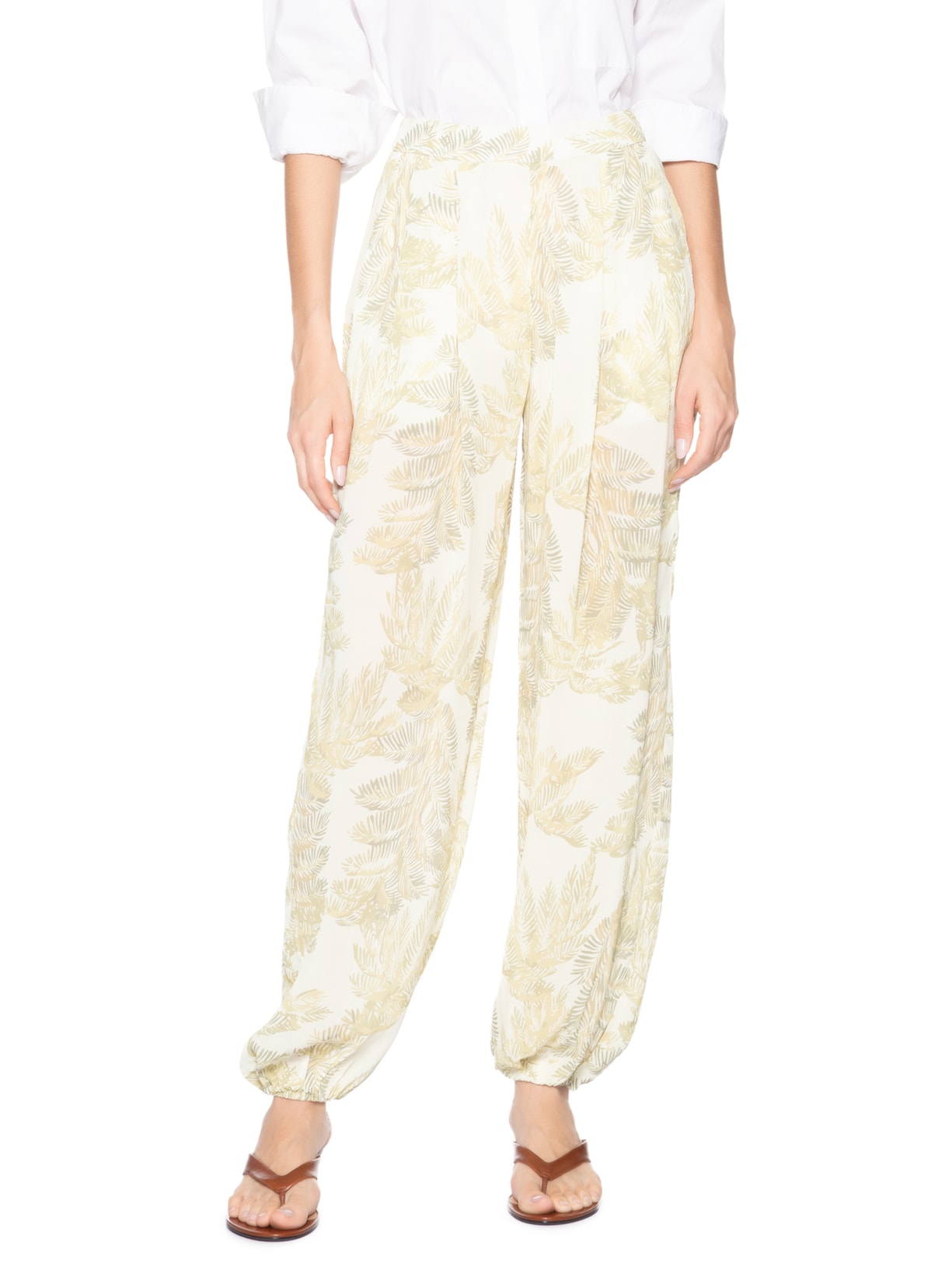 Calça Feminina Folhagem Plumes Off Verde Animale