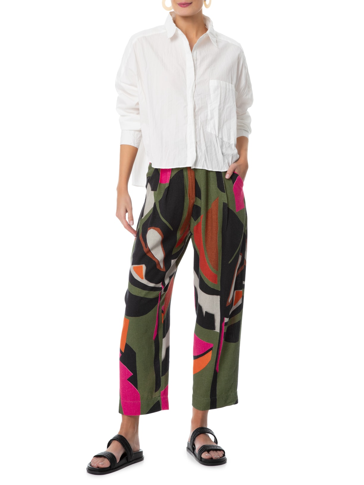 Calça Feminina Folhagem Verde Osklen