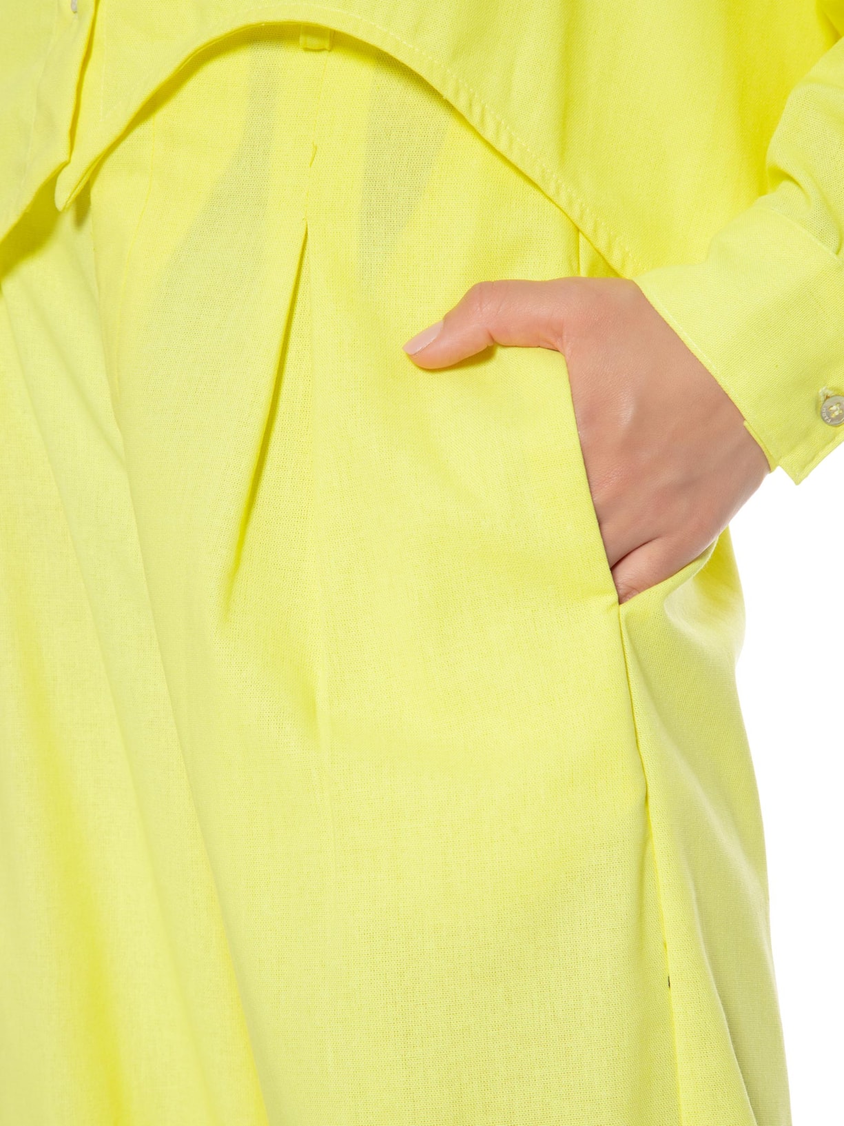 Calça Feminina Franzida Barra Amarelo Farm