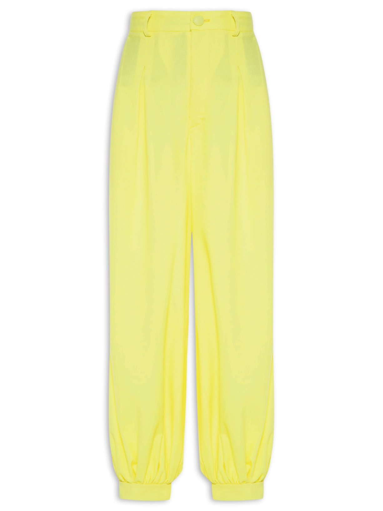 Calça Feminina Franzida Barra Amarelo Farm