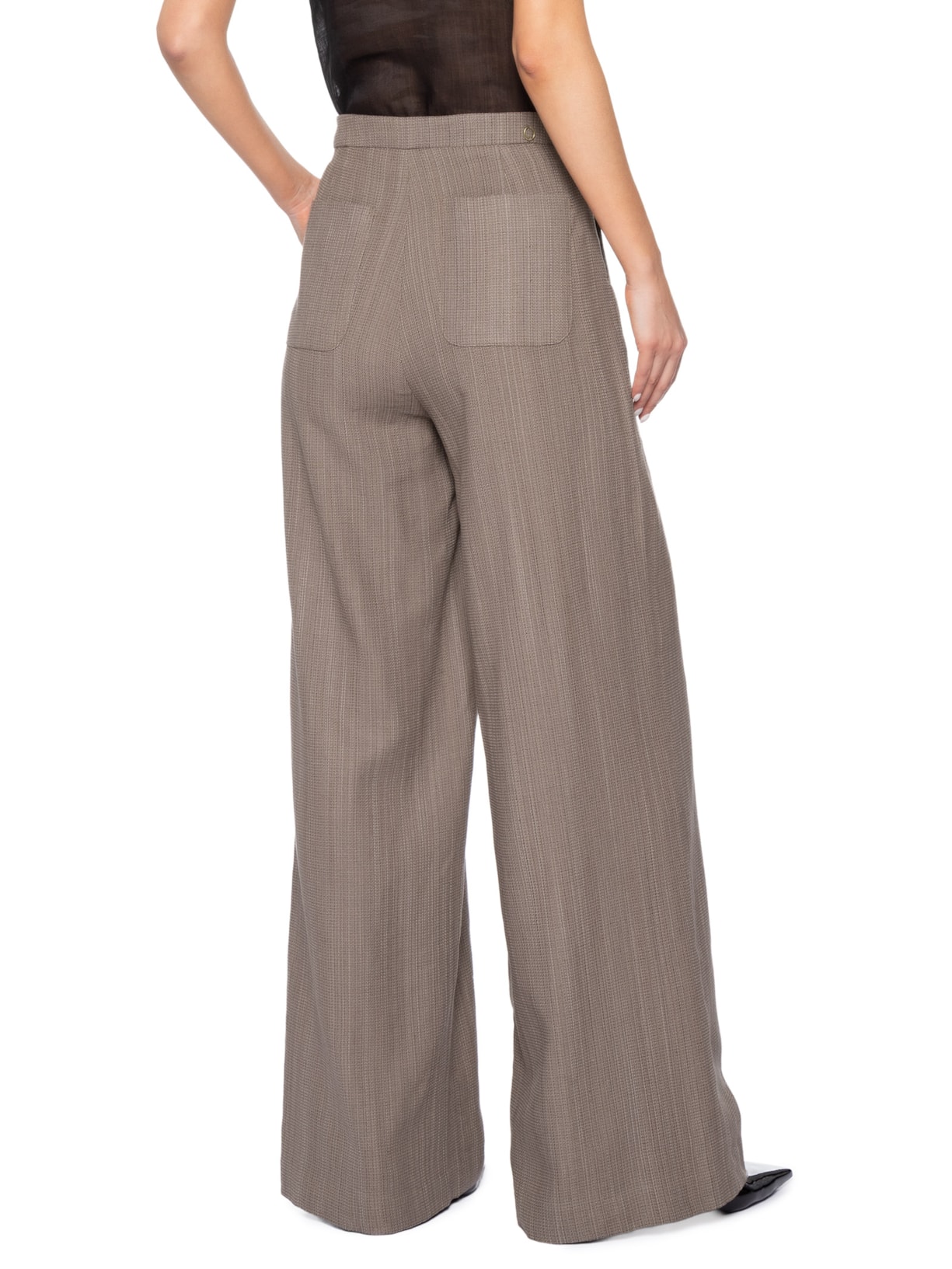 Calça Feminina Full Lenght Cintura Média Marrom Bo