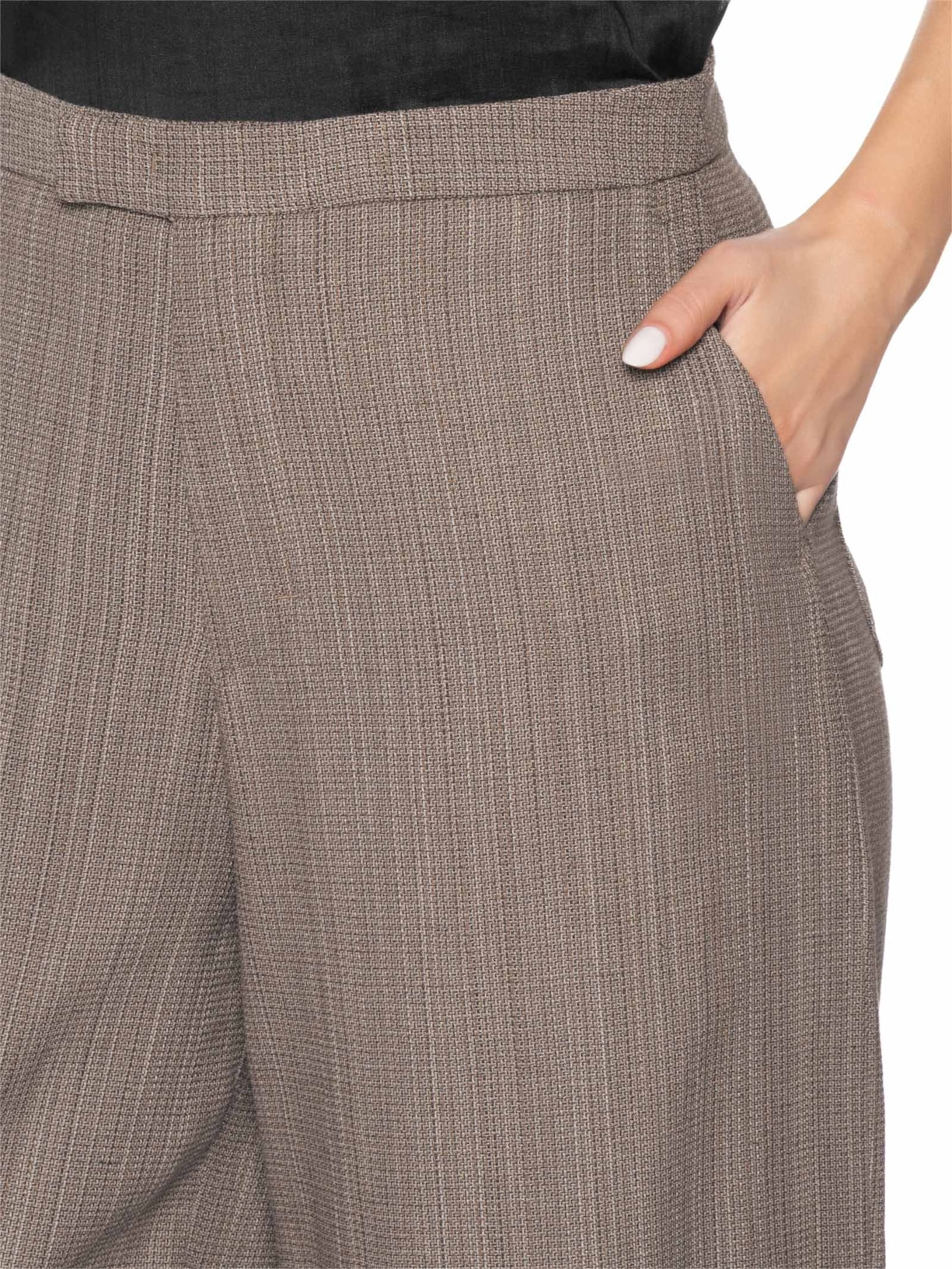 Calça Feminina Full Lenght Cintura Média Marrom Bo