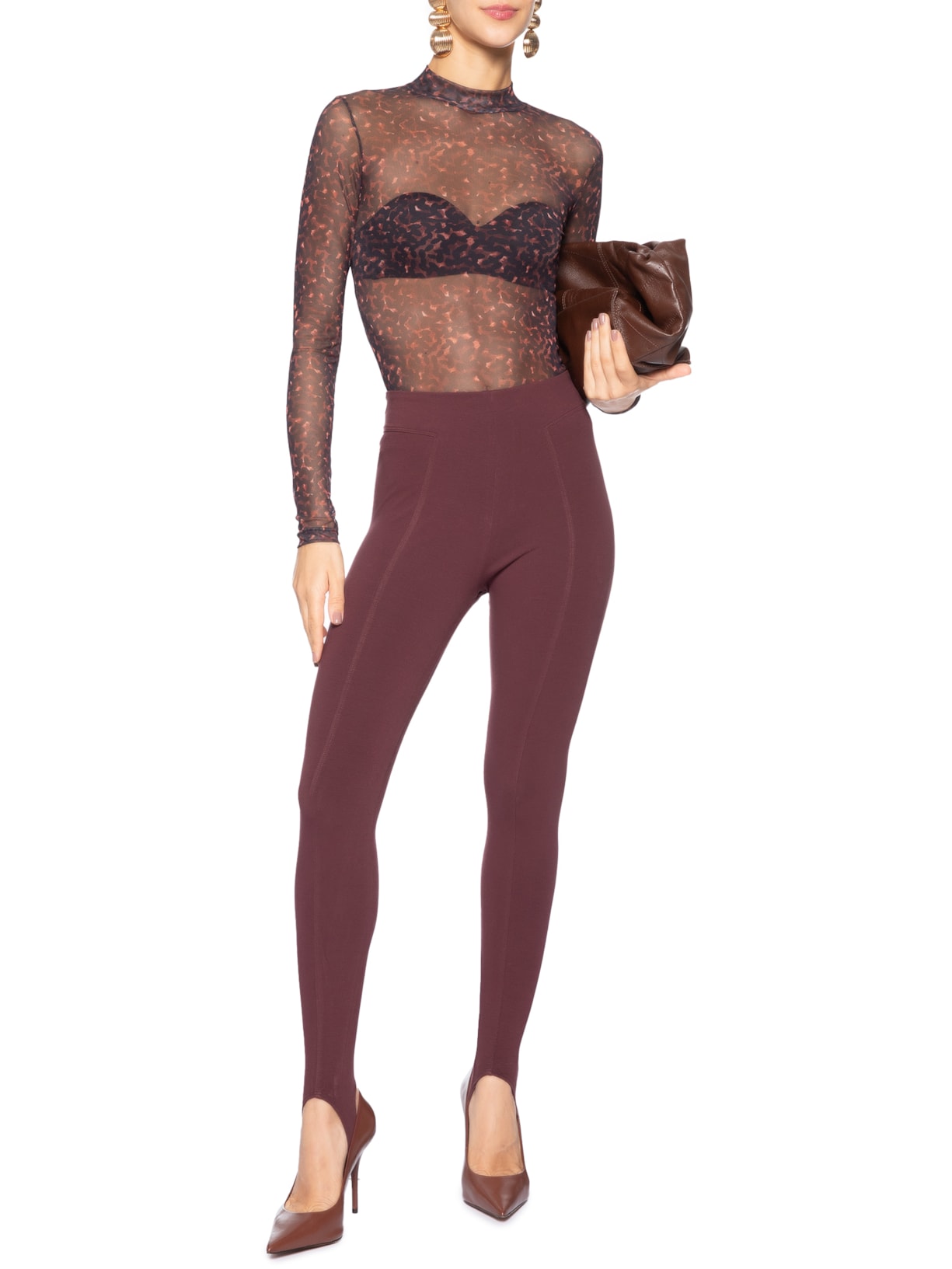 Calça Feminina Fuseau Boho Marrom Animale