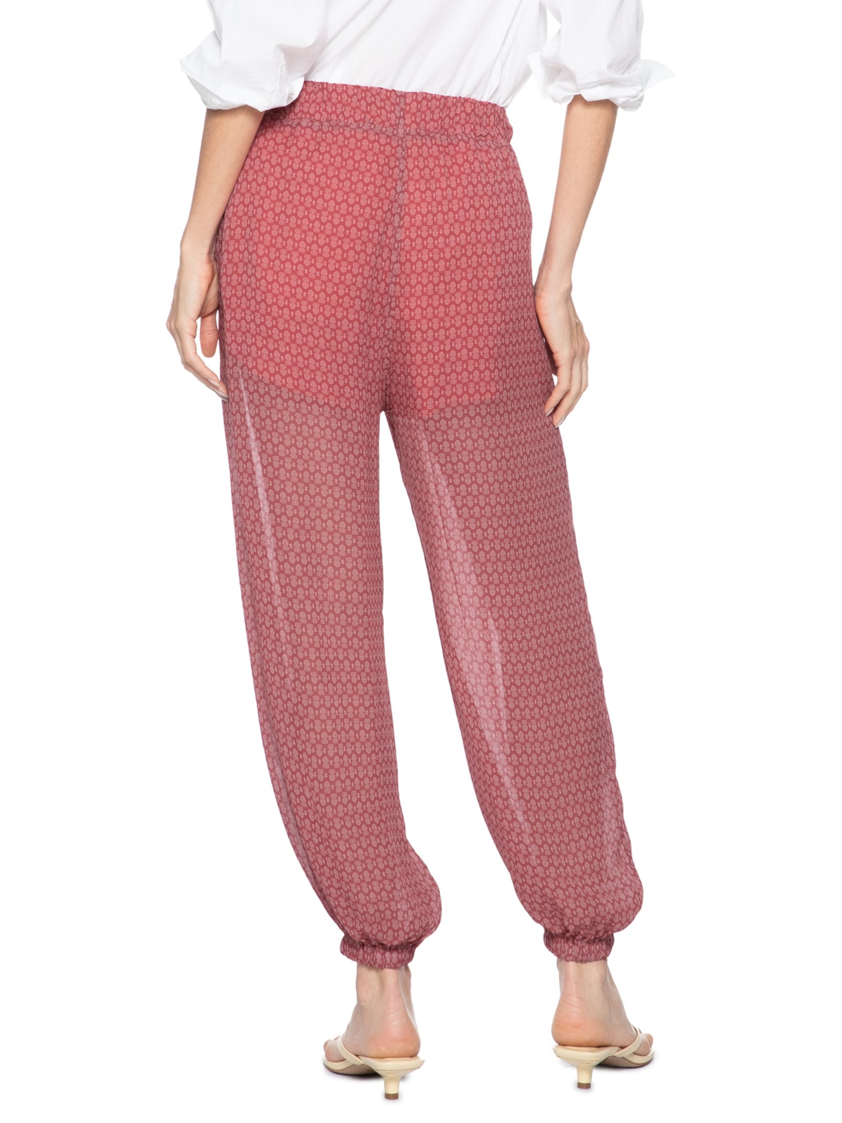 Calça Feminina Georgete Paisley Rosa J.chermann