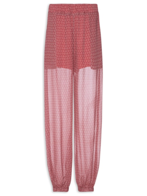 Calça Feminina Georgete Paisley - Rosa