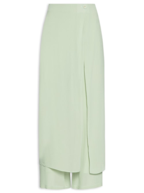 Calça Feminina GGT Abotoamento Transpassado - Verde